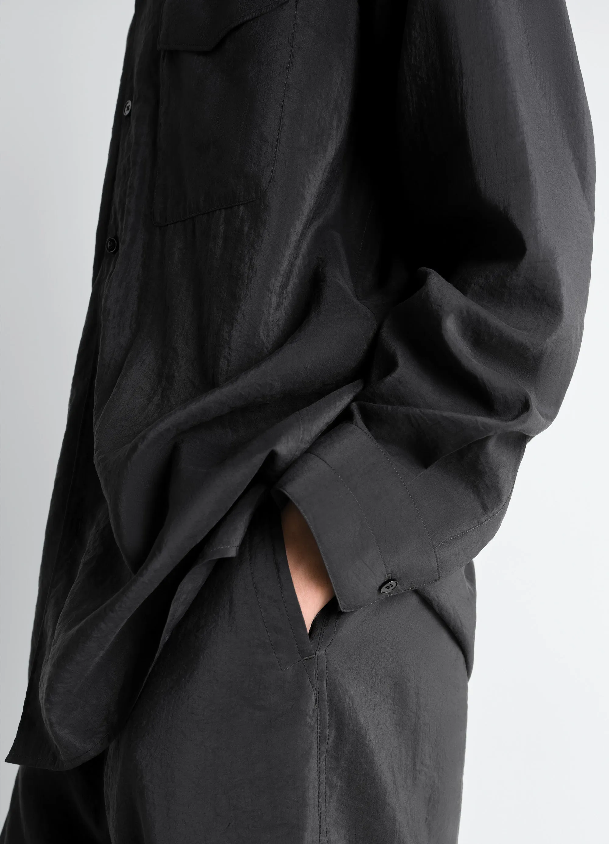 CONVERTIBLE COLLAR SHIRT IN DRY SILK sold by Lemaire product image thumbnail 3