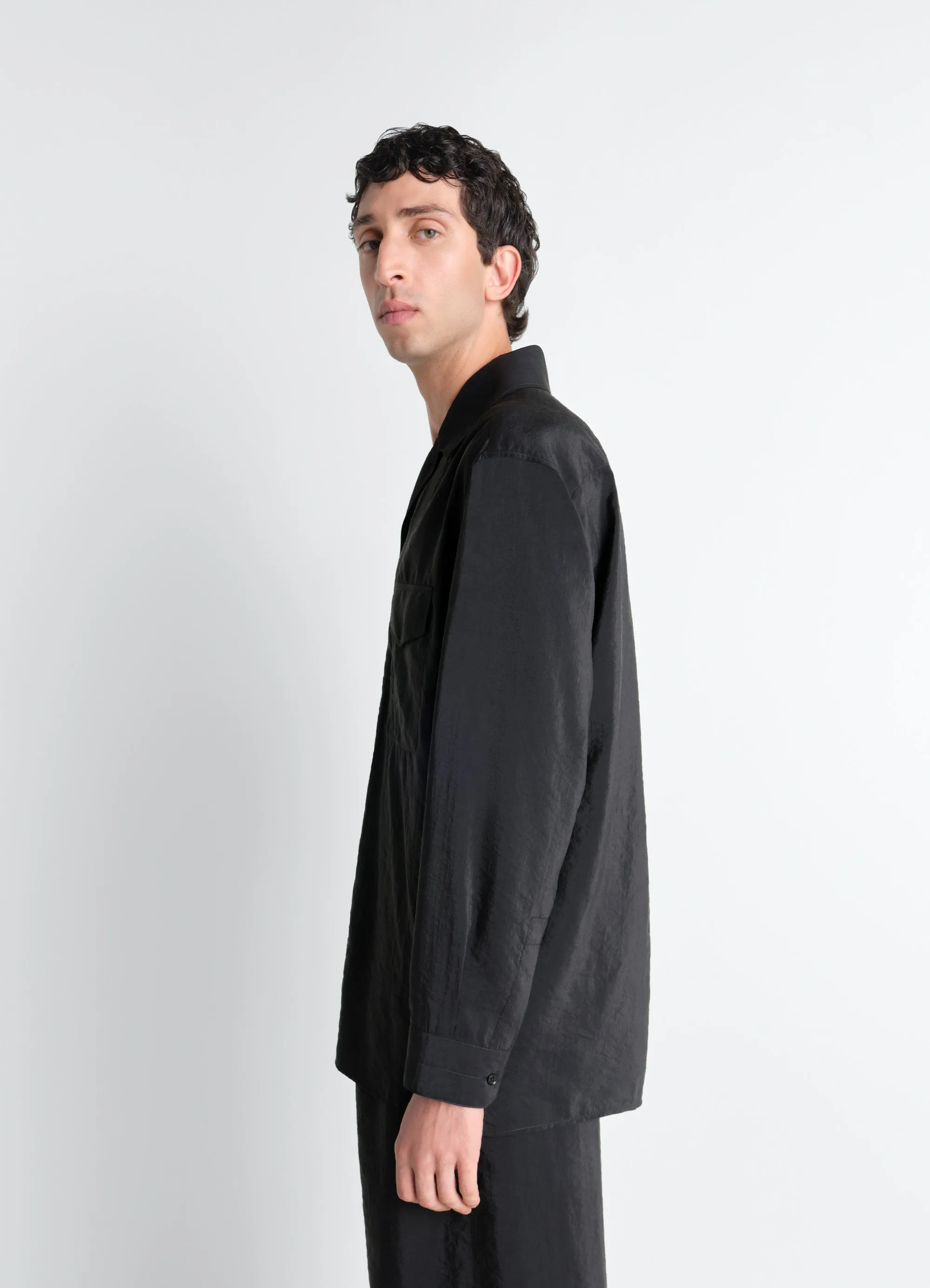 CONVERTIBLE COLLAR SHIRT IN DRY SILK sold by Lemaire product image thumbnail 2