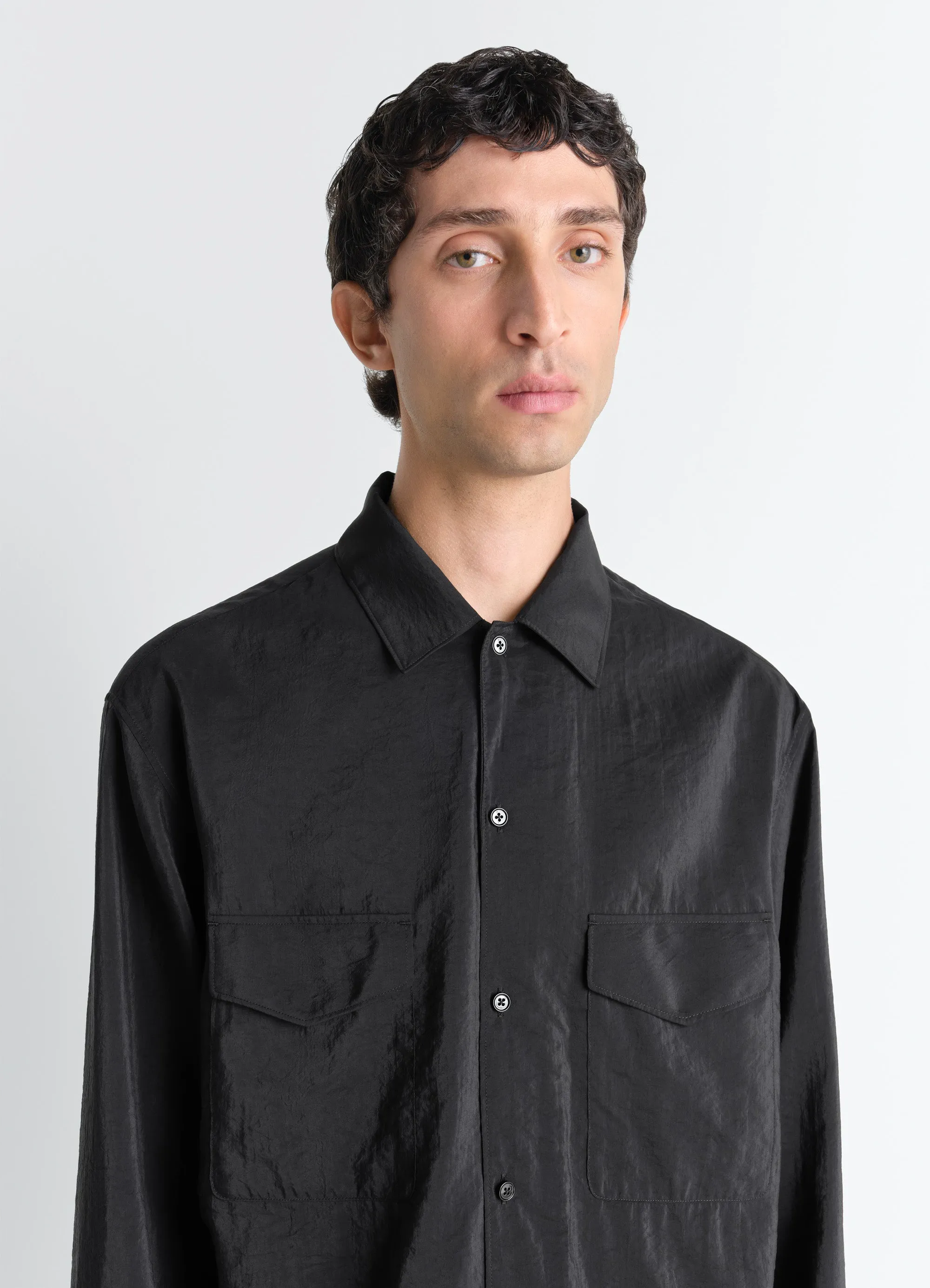 CONVERTIBLE COLLAR SHIRT IN DRY SILK sold by Lemaire product image thumbnail 4