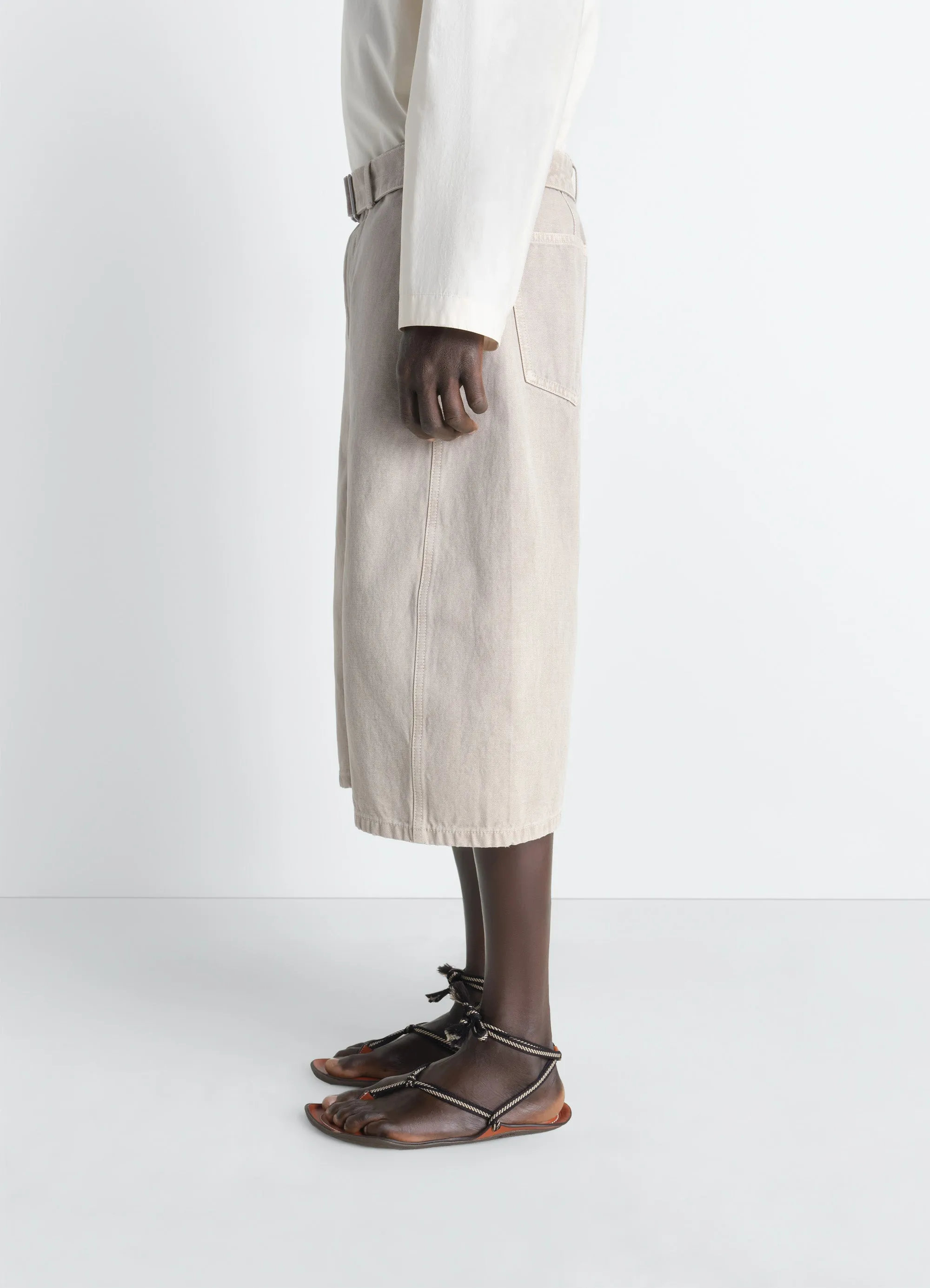 DENIM SHORT IN HEAVY BROKEN TWILL SNOW sold by Lemaire product image thumbnail 2