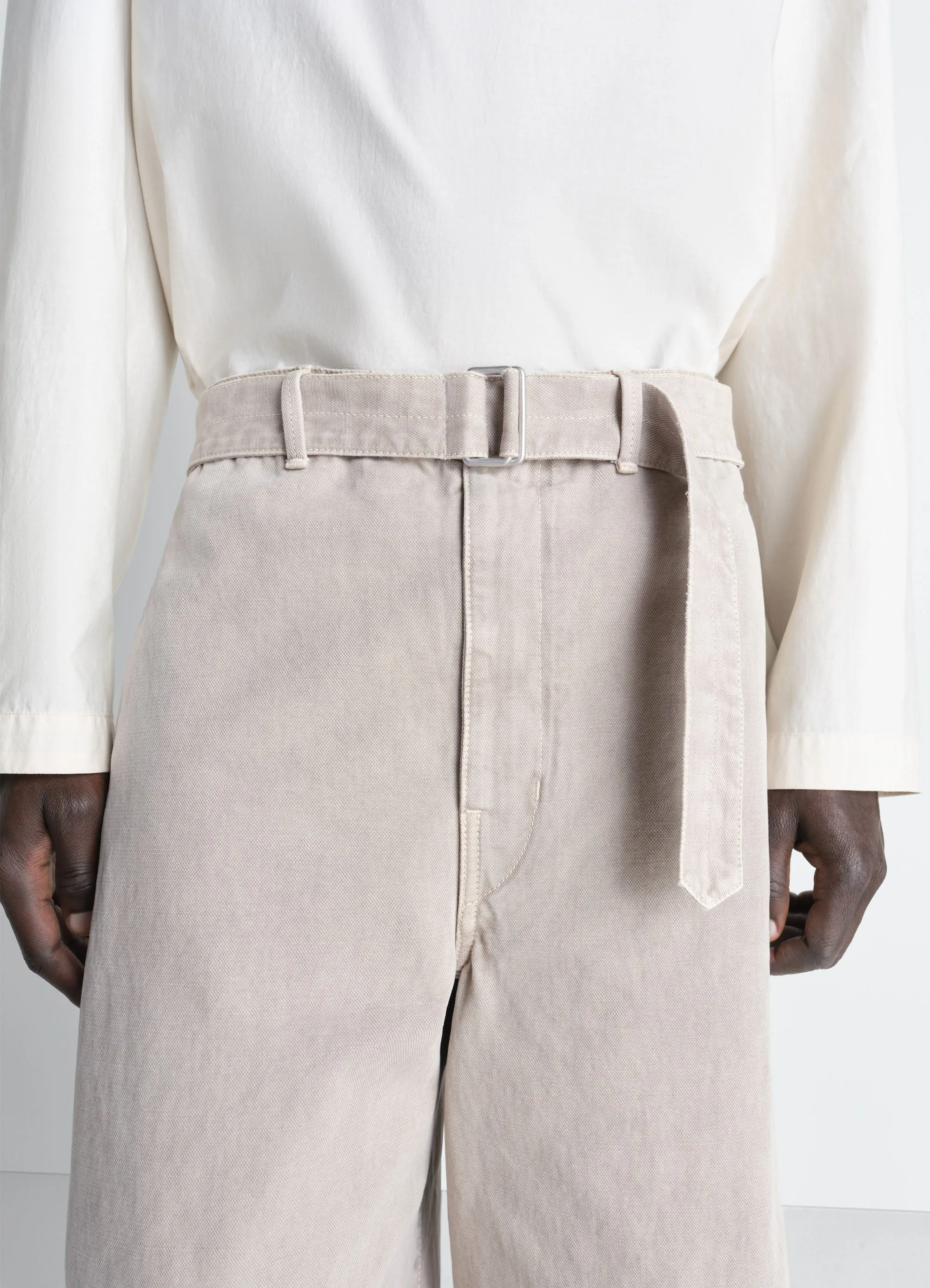 DENIM SHORT IN HEAVY BROKEN TWILL SNOW sold by Lemaire product image thumbnail 3