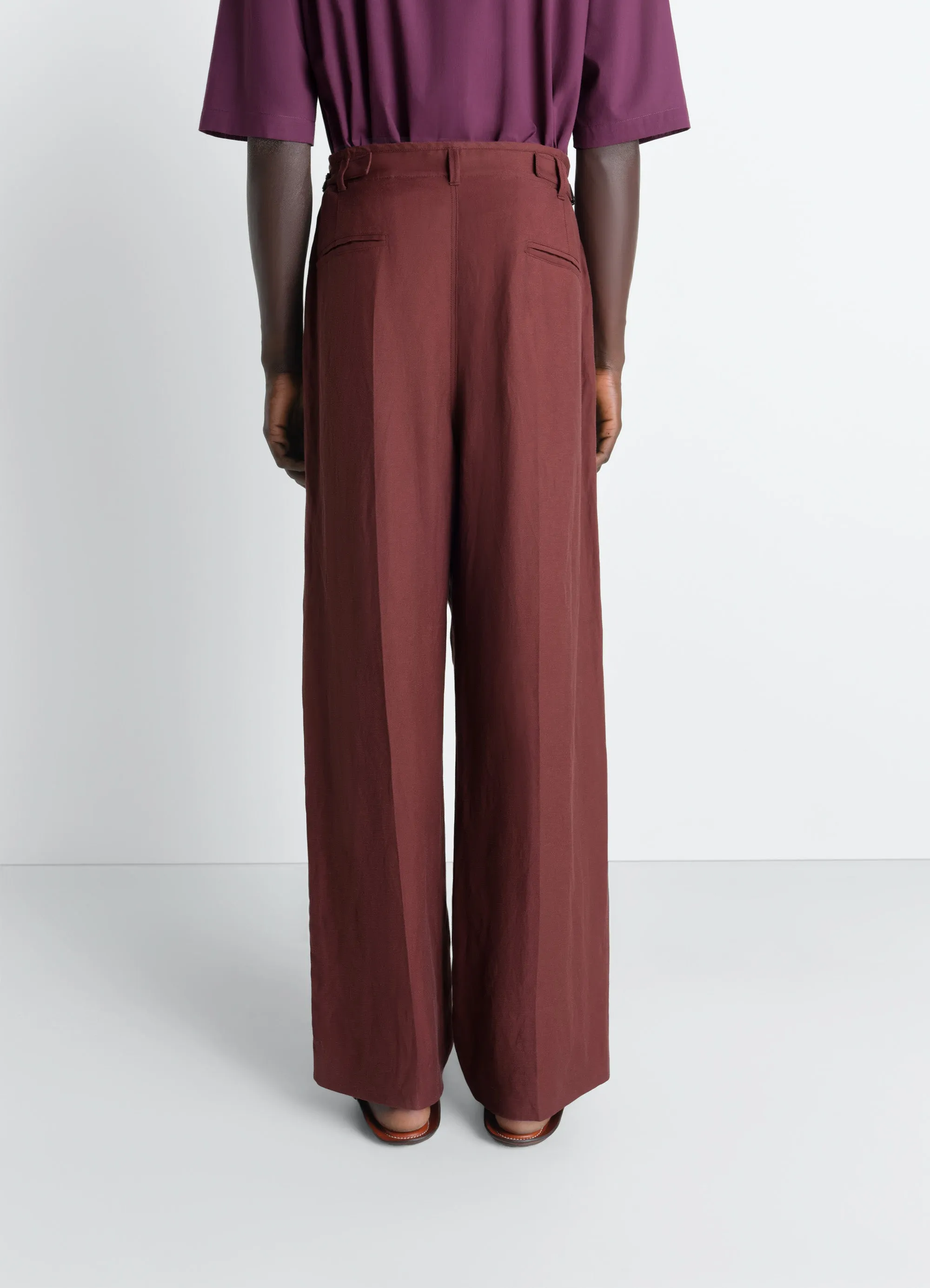 PLEATED TAILORED PANTS IN VISCOSE LINEN GABARDINE sold by Lemaire product image thumbnail 4