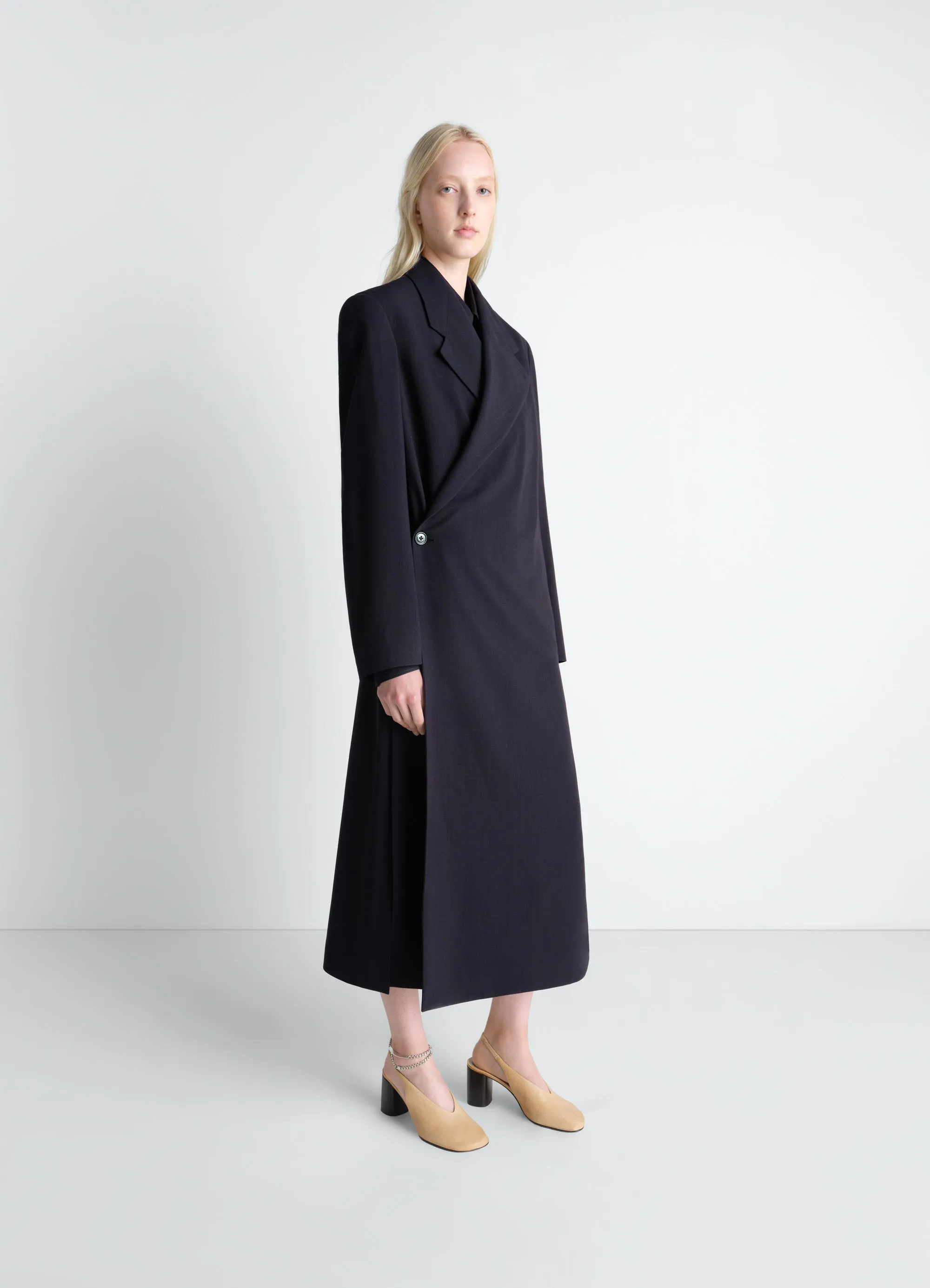 WRAP OVER COAT IN WOOL CREPE sold by Lemaire