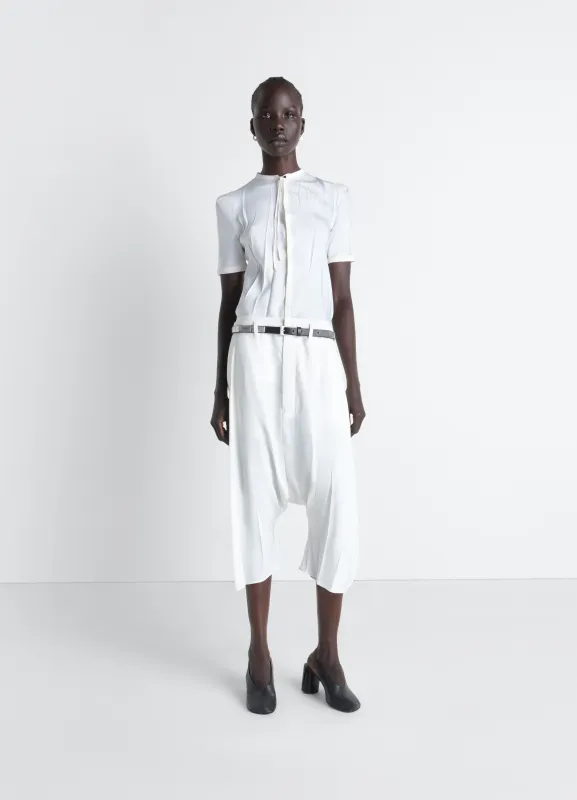 CREASED DROPPED CROTCH BERMUDAS IN POLY VISCOSE TWILL made by Lemaire