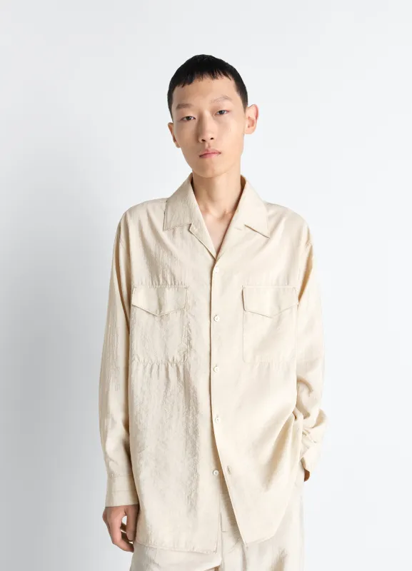 CONVERTIBLE COLLAR SHIRT IN DRY SILK made by Lemaire