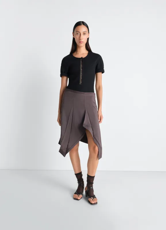 CREASED FOULARD SKIRT IN POLY VISCOSE TWILL made by Lemaire