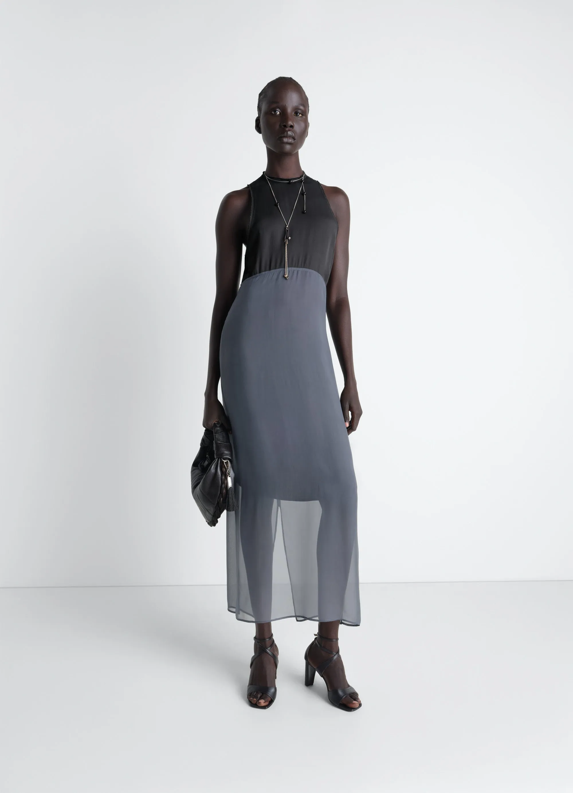 COLUMN DRESS IN CREPE DE CHINE VISCOSE sold by Lemaire