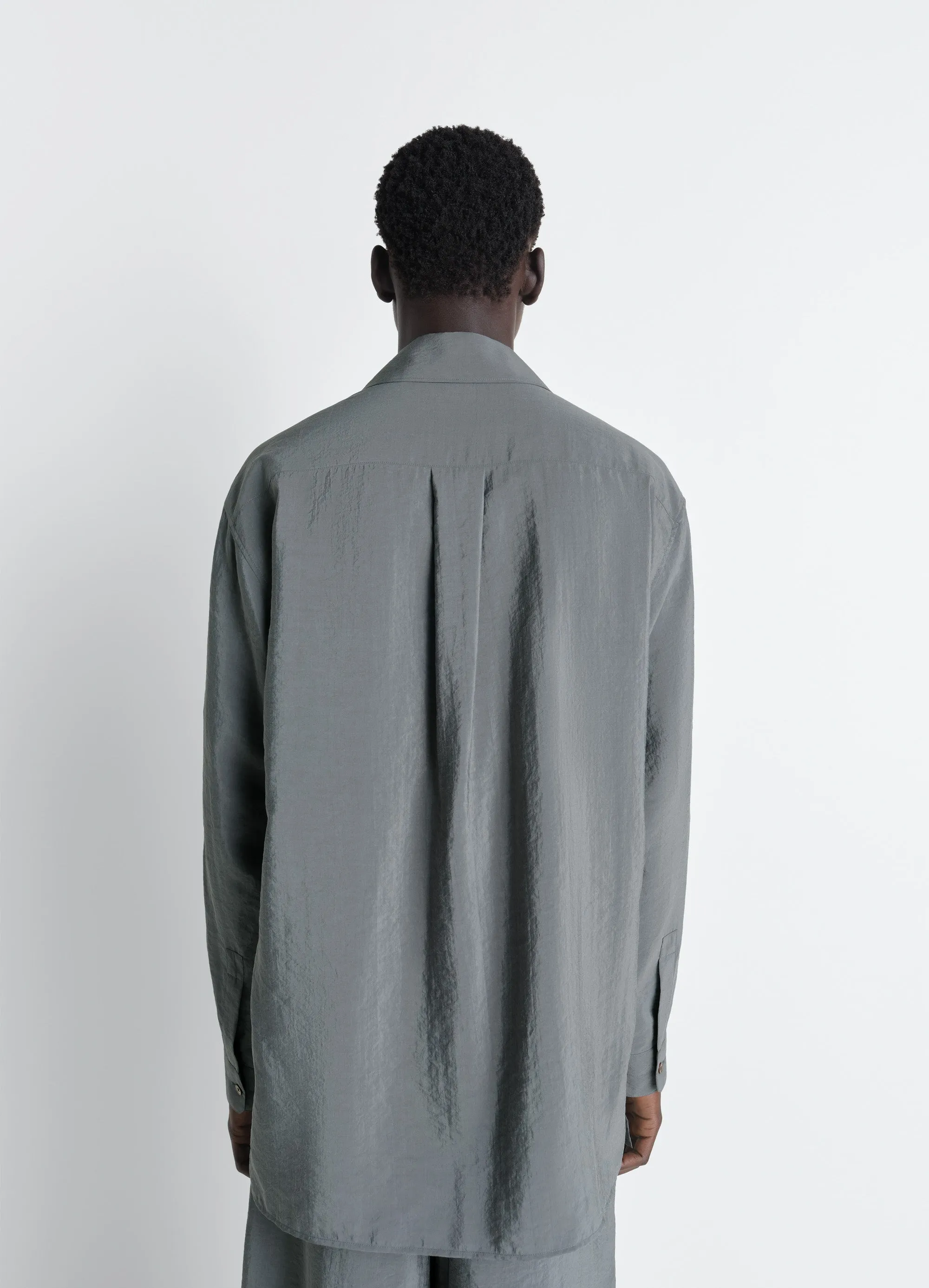 CONVERTIBLE COLLAR SHIRT IN DRY SILK sold by Lemaire product image thumbnail 4