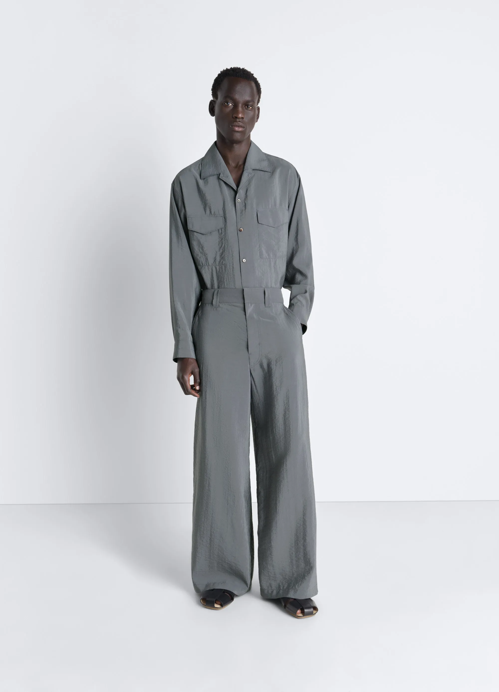 CONVERTIBLE COLLAR SHIRT IN DRY SILK sold by Lemaire product image thumbnail 2