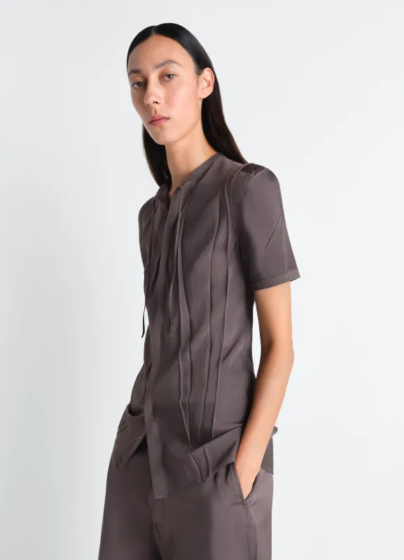 CREASED FITTED SHIRT IN POLY VISCOSE TWILL made by Lemaire