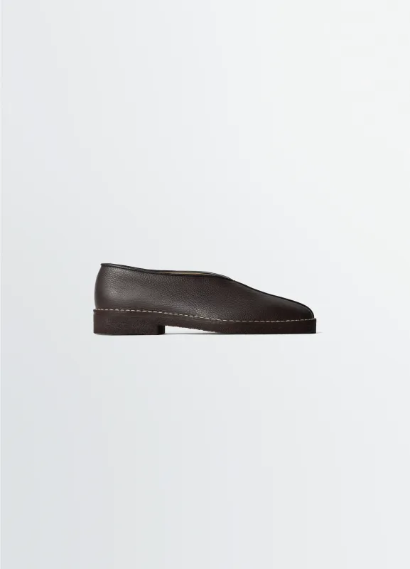 PIPED CREPE SLIPPERS IN LEATHER made by Lemaire
