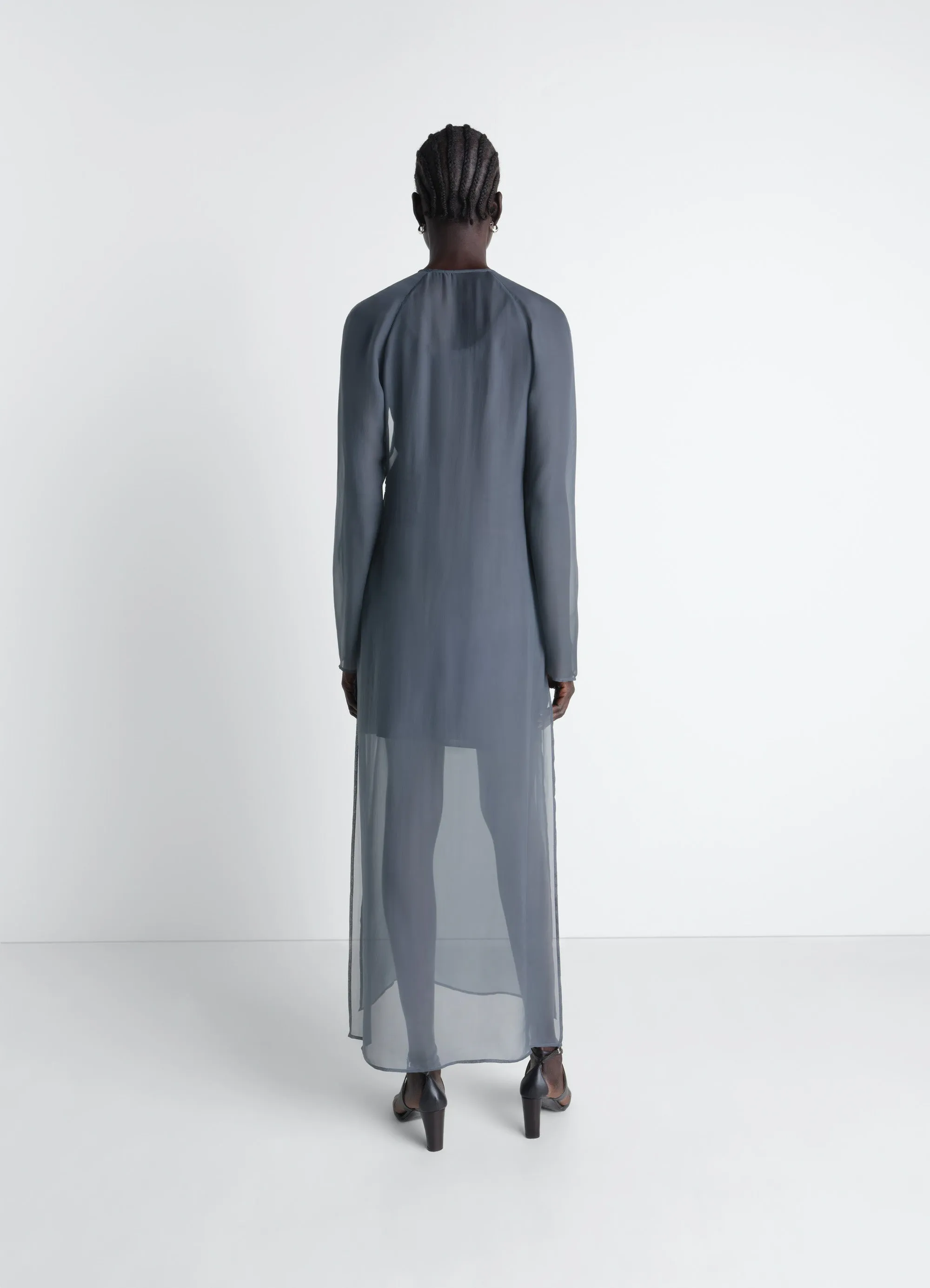 DRESS WITH SLITS IN TRANSPARENT CUPRO sold by Lemaire product image thumbnail 5