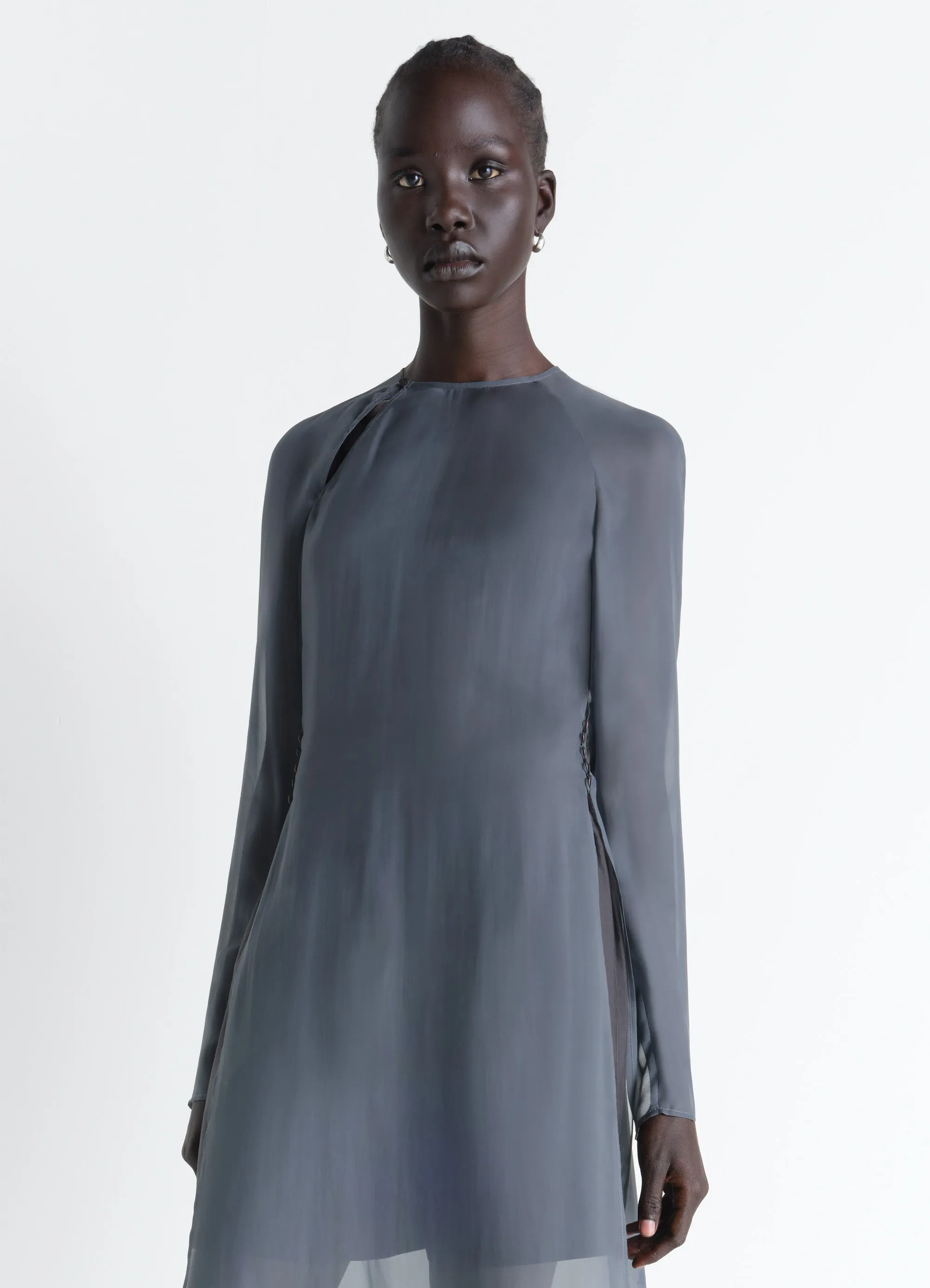 DRESS WITH SLITS IN TRANSPARENT CUPRO sold by Lemaire product image thumbnail 2