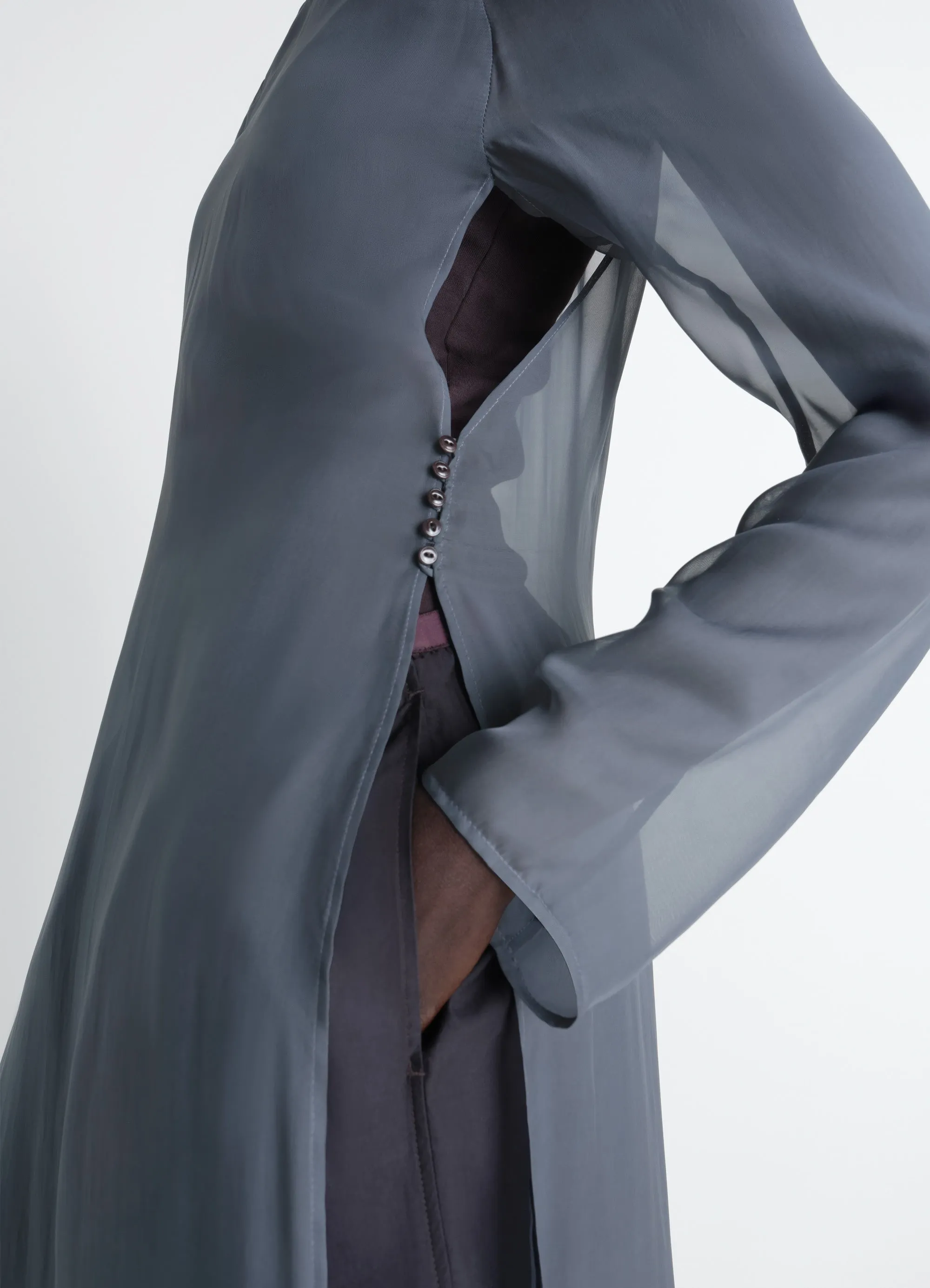 DRESS WITH SLITS IN TRANSPARENT CUPRO sold by Lemaire product image thumbnail 4