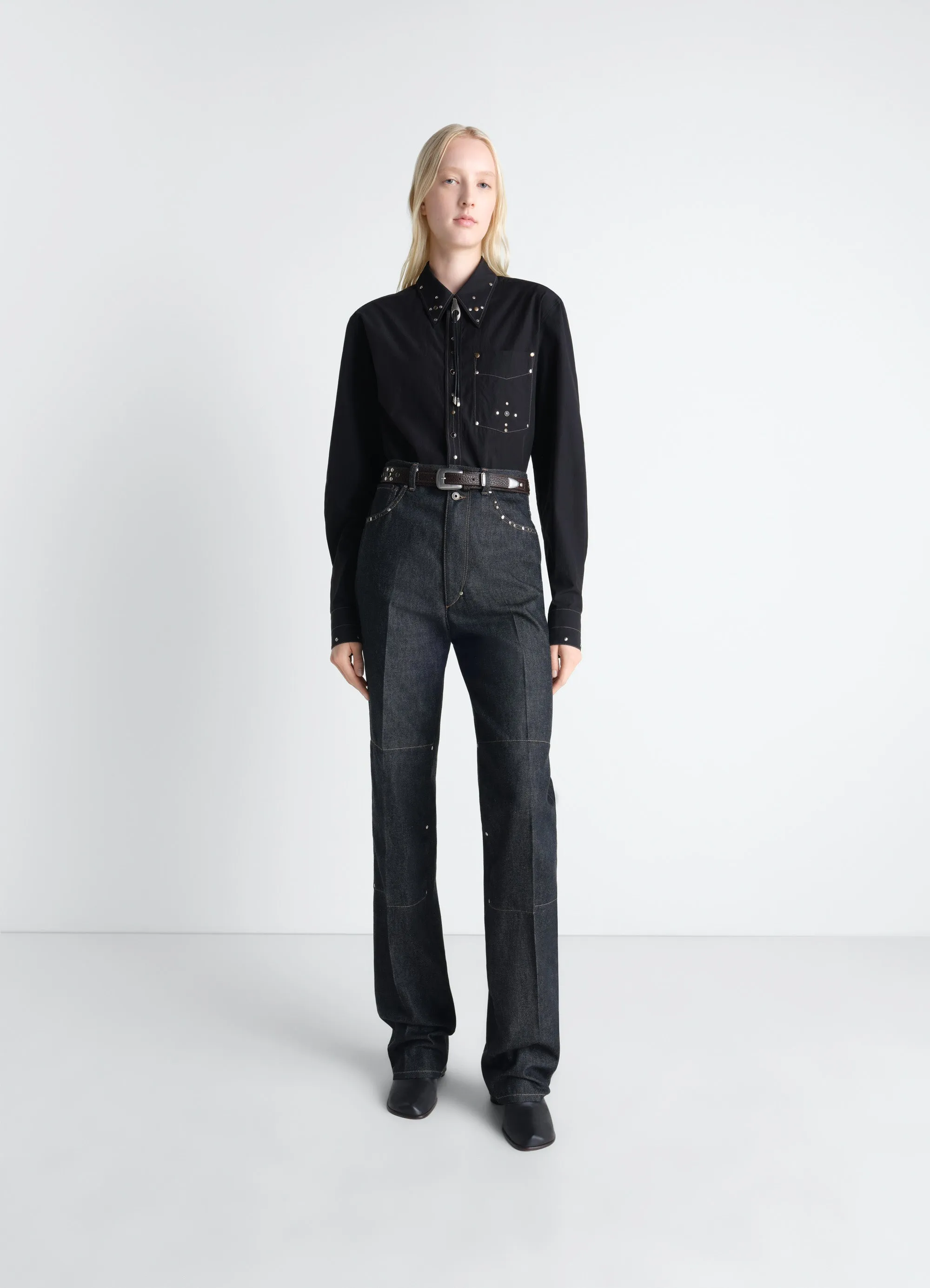 FITTED SHIRT WITH STUDS IN CREPE COTTON sold by Lemaire product image thumbnail 2