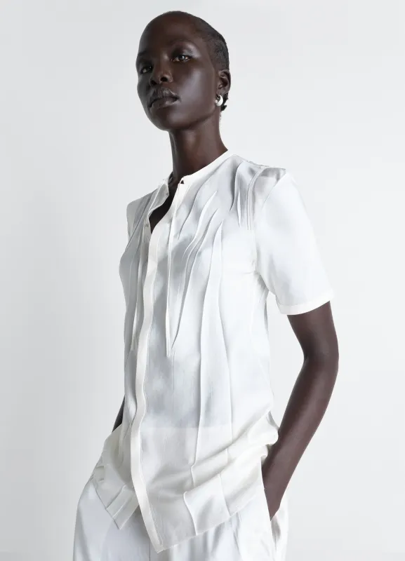 CREASED FITTED SHIRT IN POLY VISCOSE TWILL made by Lemaire