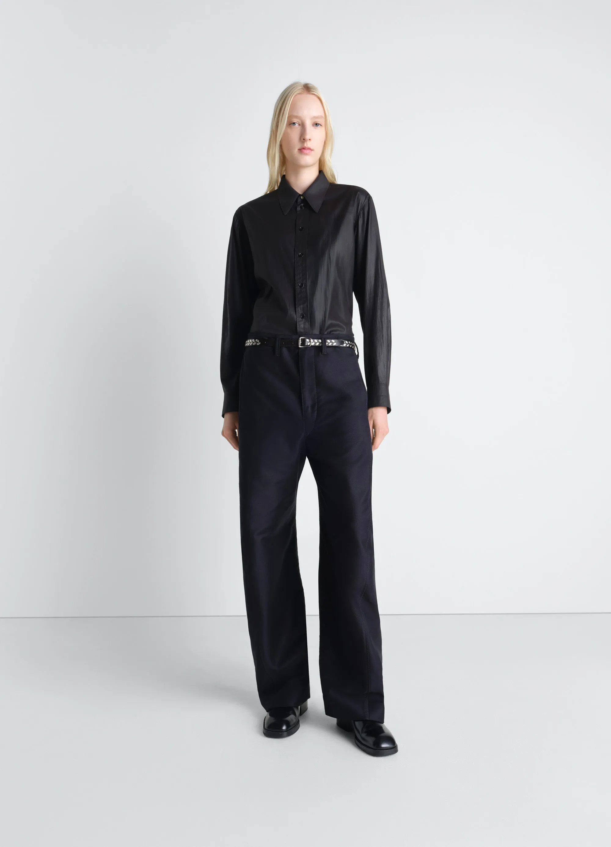 POINTED COLLAR SURREALIST SHIRT IN CHINTZED TOILE sold by Lemaire product image thumbnail 2
