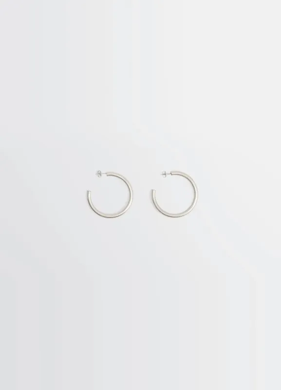 CLASSIC HOOPS M IN SILVER made by Lemaire