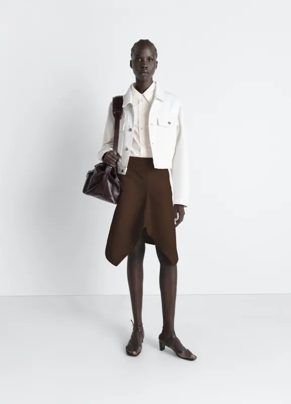 ASYMMETRIC SKIRT IN DYED BROKEN TWILL made by Lemaire