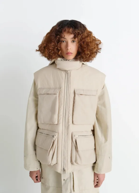 WADDED GILET WITH POCKETS IN LIGHT NYLON made by Lemaire