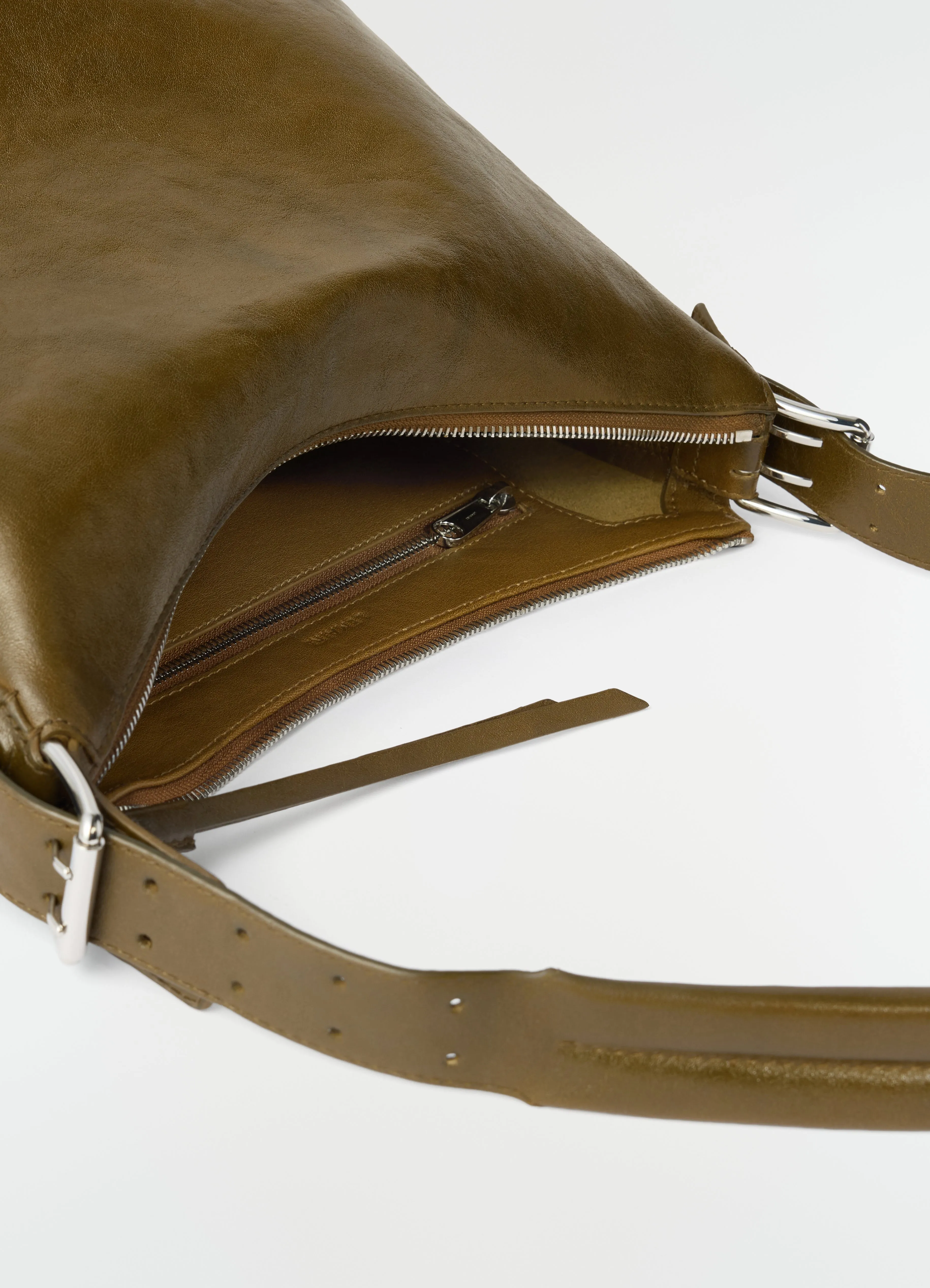 SMALL BELTED HOBO BAG IN LEATHER sold by Lemaire product image thumbnail 5