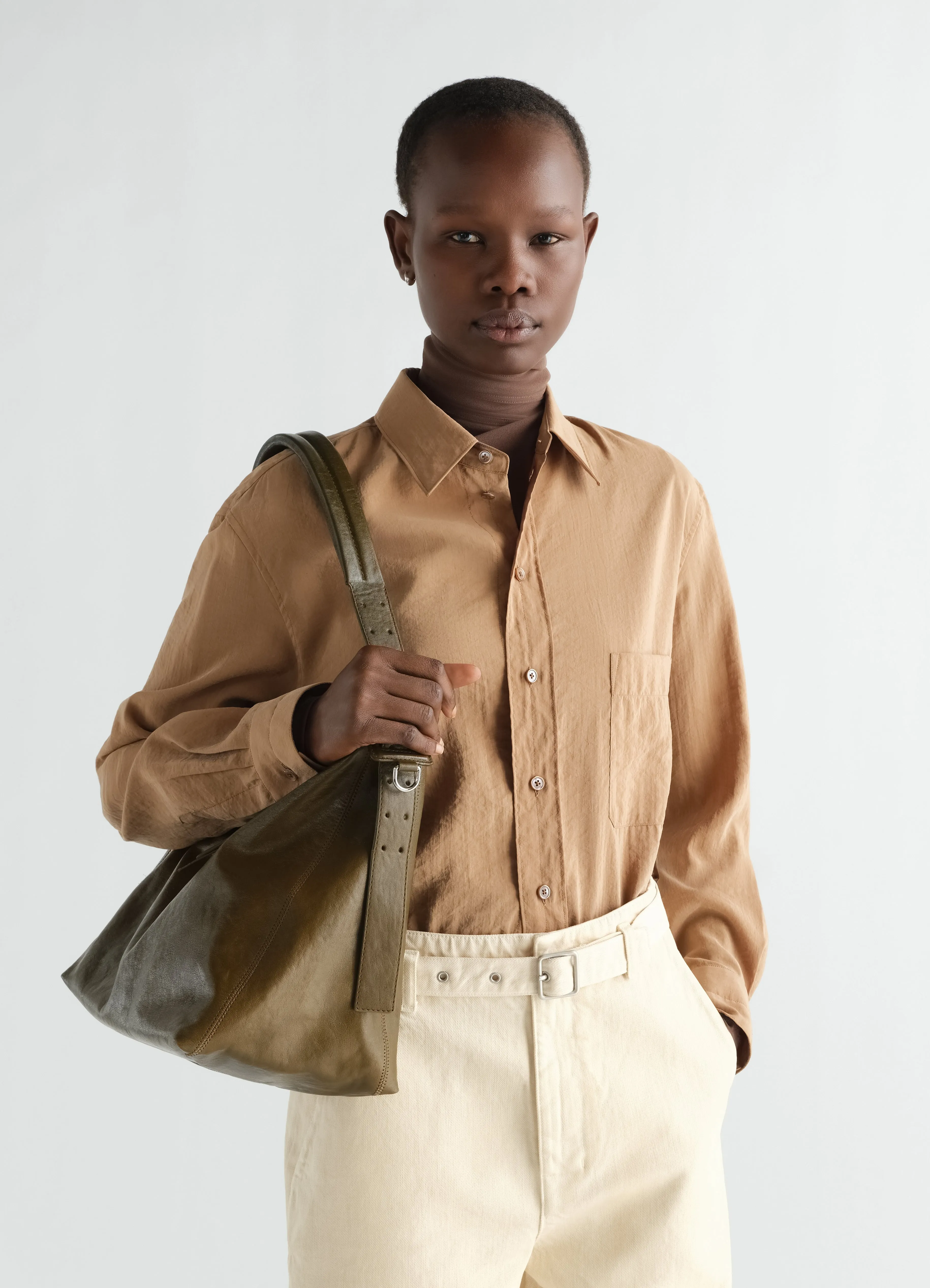 SMALL BELTED HOBO BAG IN LEATHER sold by Lemaire product image thumbnail 2