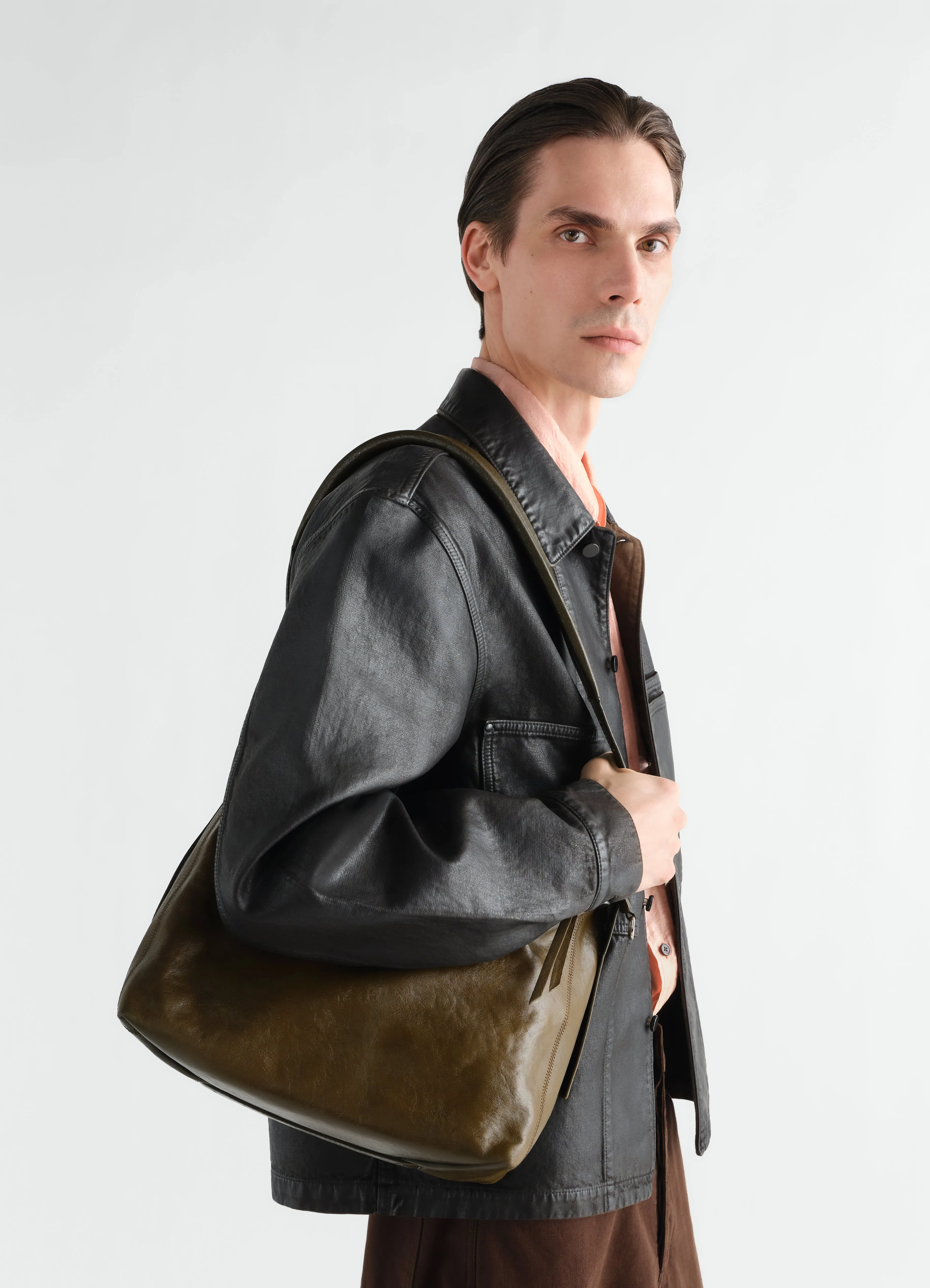 SMALL BELTED HOBO BAG IN LEATHER sold by Lemaire product image thumbnail 3