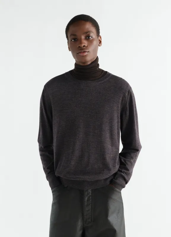 CREW-NECK SWEATER IN FINE MOULINÉ MERINO WOOL made by Lemaire