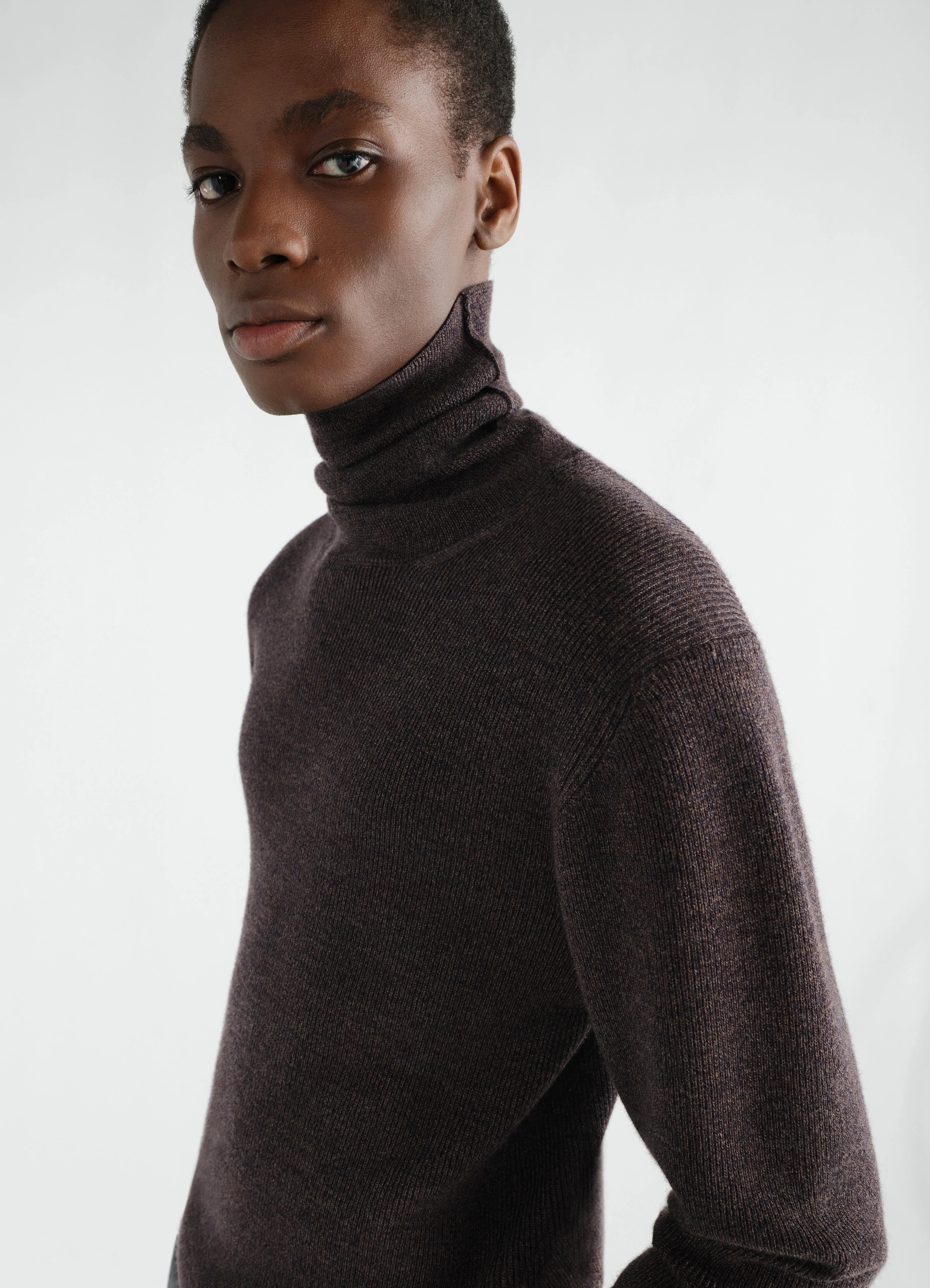 STAND-COLLAR SWEATER IN FINE MOULINÉ MERINO WOOL sold by Lemaire product image thumbnail 4