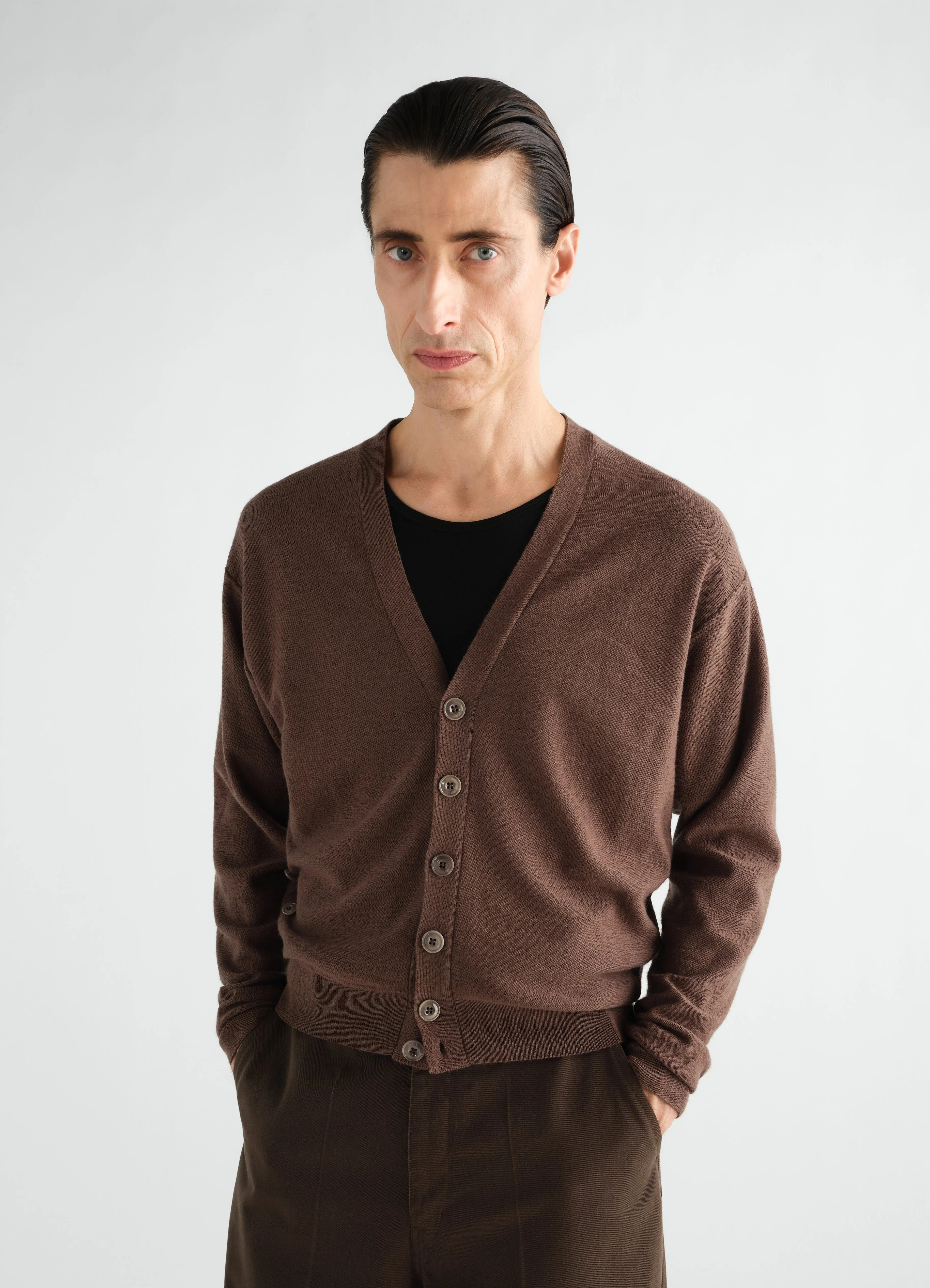 RELAXED TWISTED CARDIGAN IN MERINO BLEND sold by Lemaire product image thumbnail 3