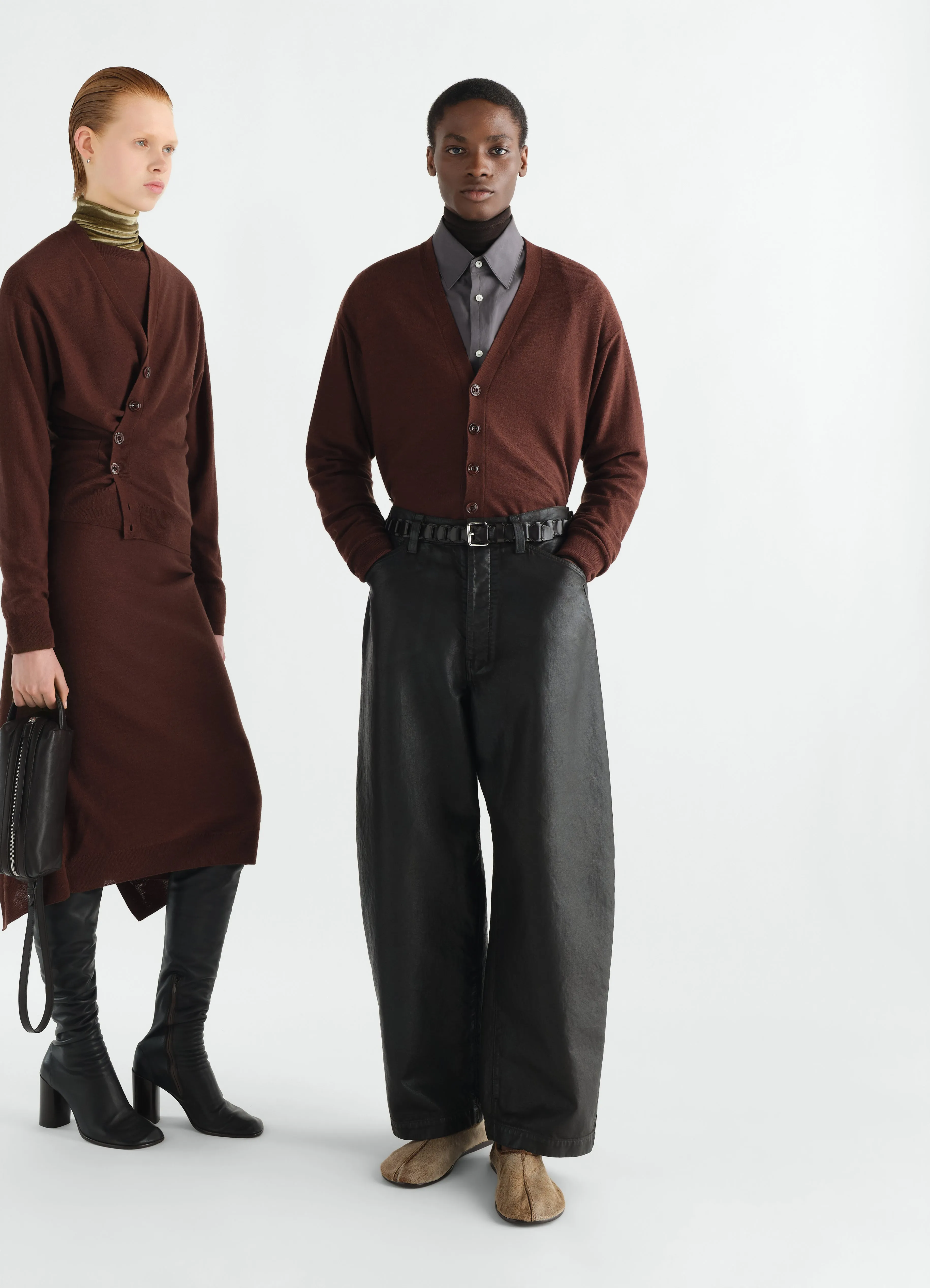 RELAXED TWISTED CARDIGAN IN MERINO BLEND sold by Lemaire