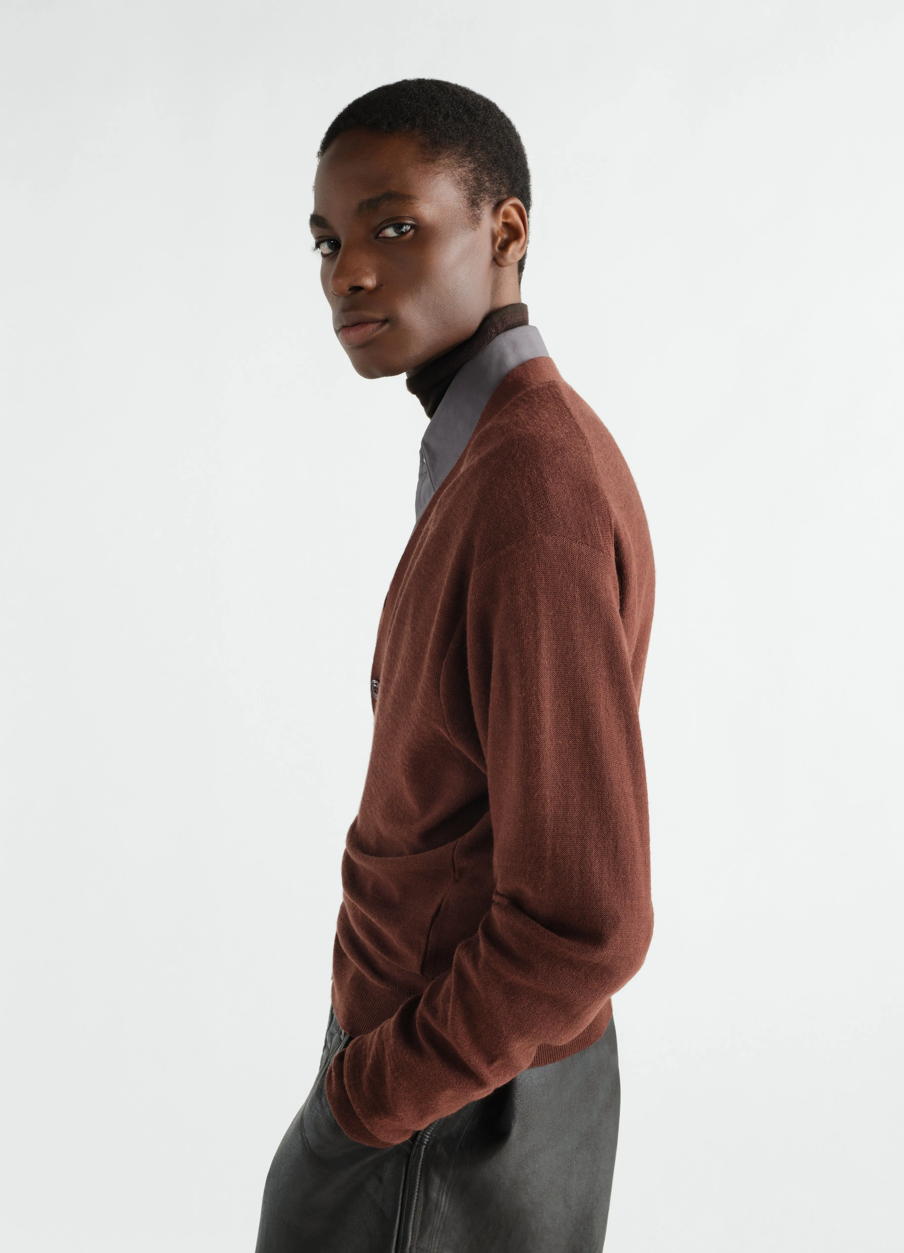 RELAXED TWISTED CARDIGAN IN MERINO BLEND sold by Lemaire product image thumbnail 5