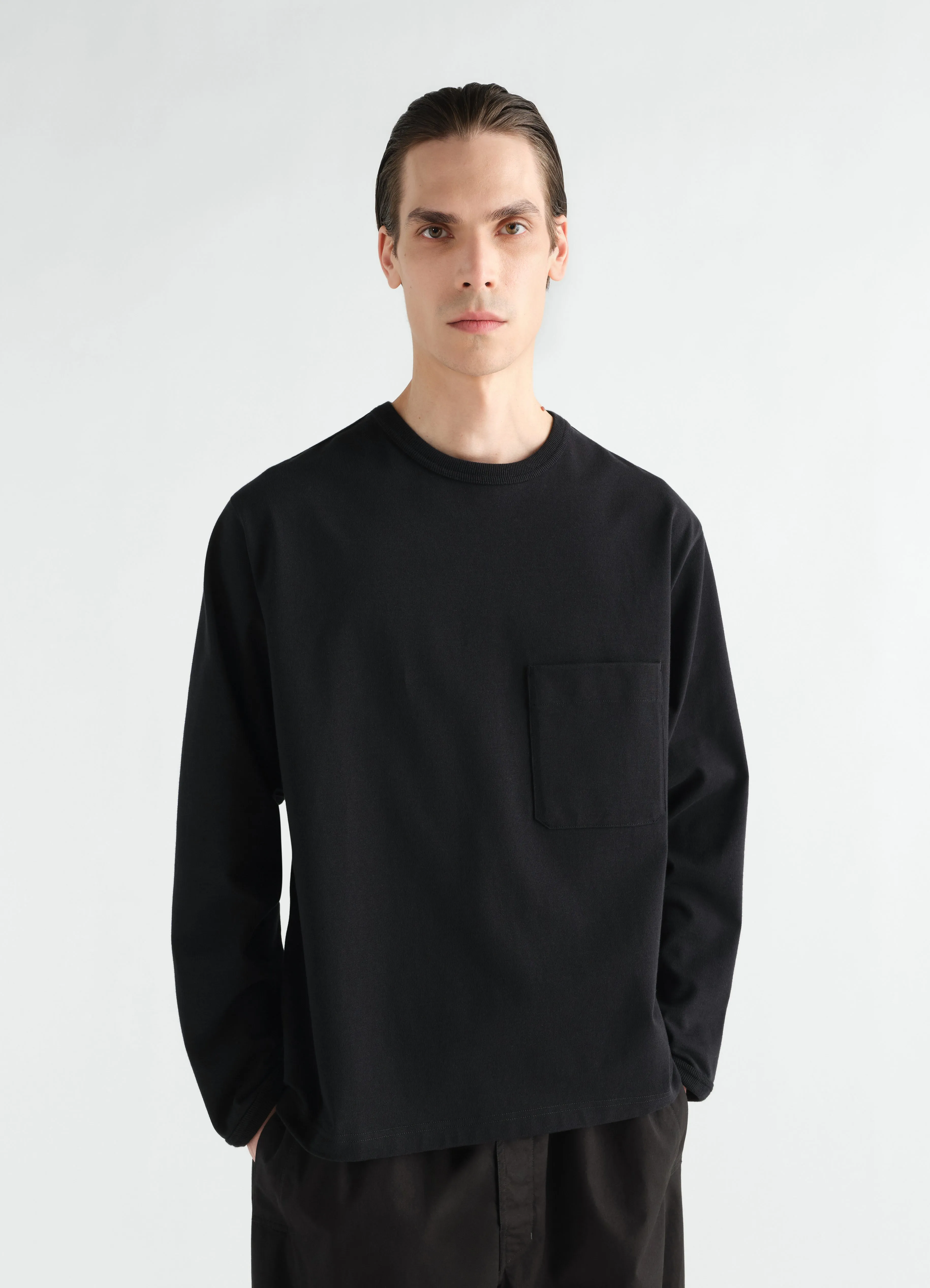 LONG-SLEEVE BOXY T-SHIRT IN COMPACT COTTON JERSEY sold by Lemaire