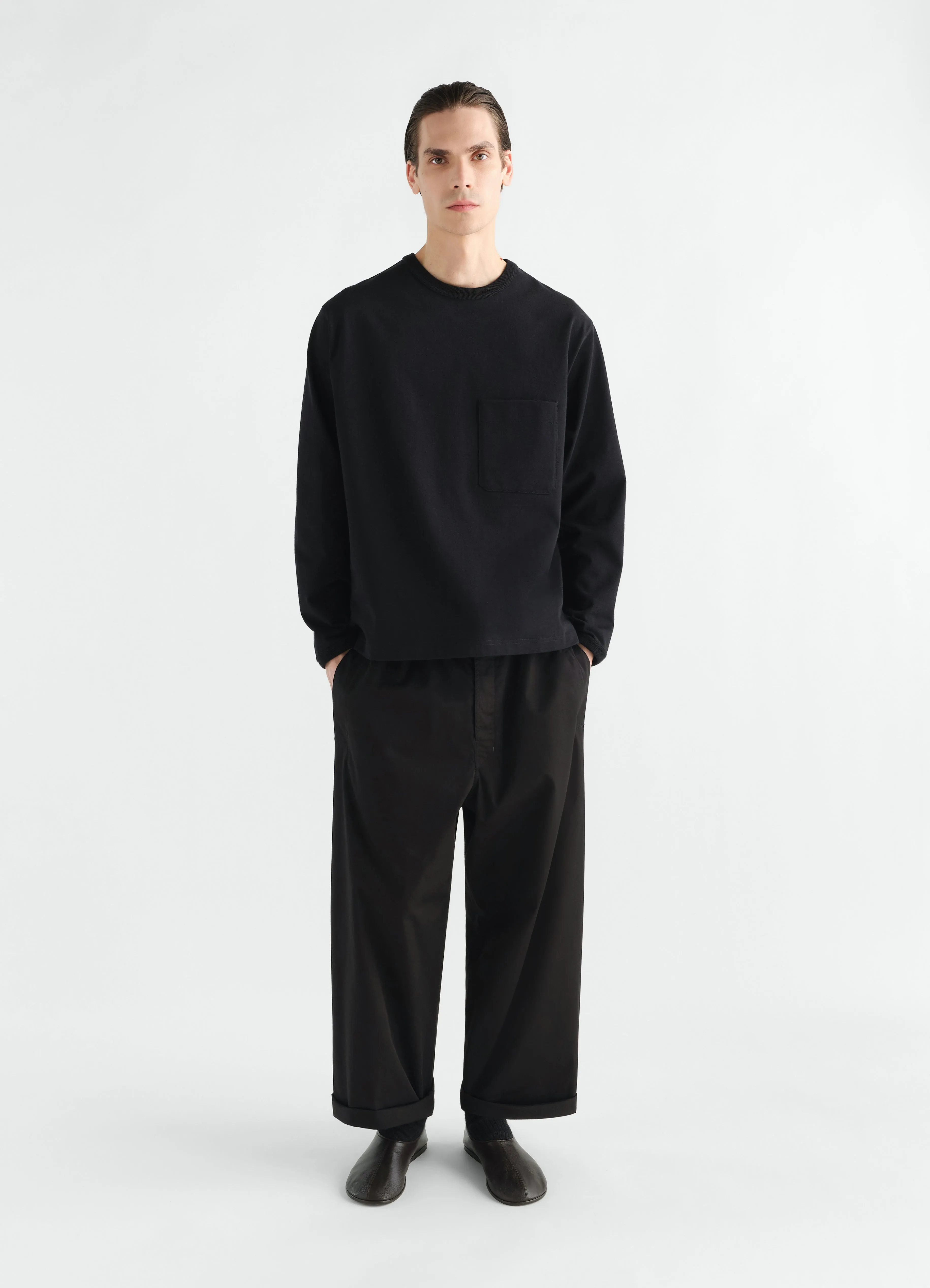 LONG-SLEEVE BOXY T-SHIRT IN COMPACT COTTON JERSEY sold by Lemaire product image thumbnail 2