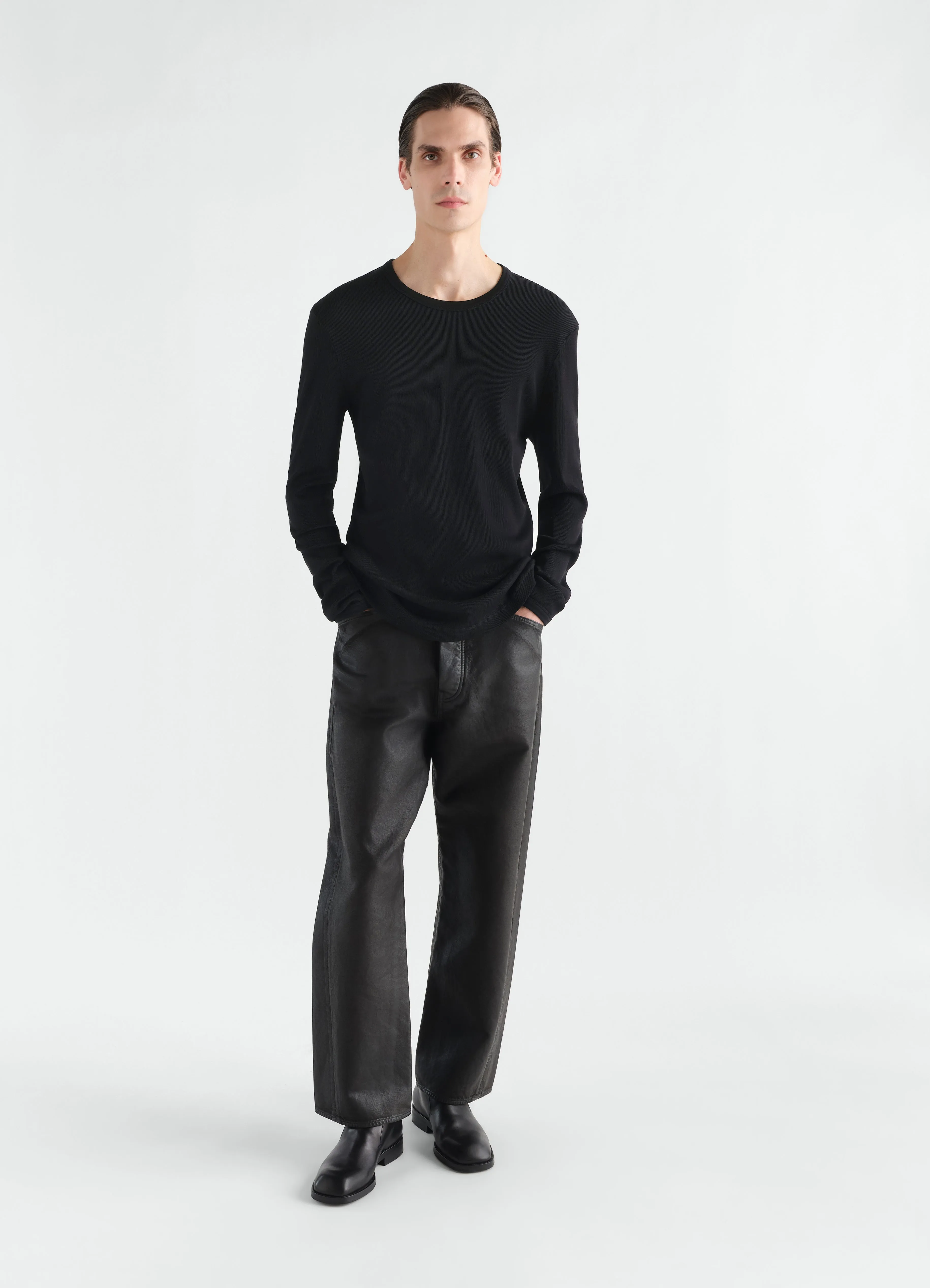 LONG-SLEEVE TOP IN RIBBED JERSEY sold by Lemaire product image thumbnail 2