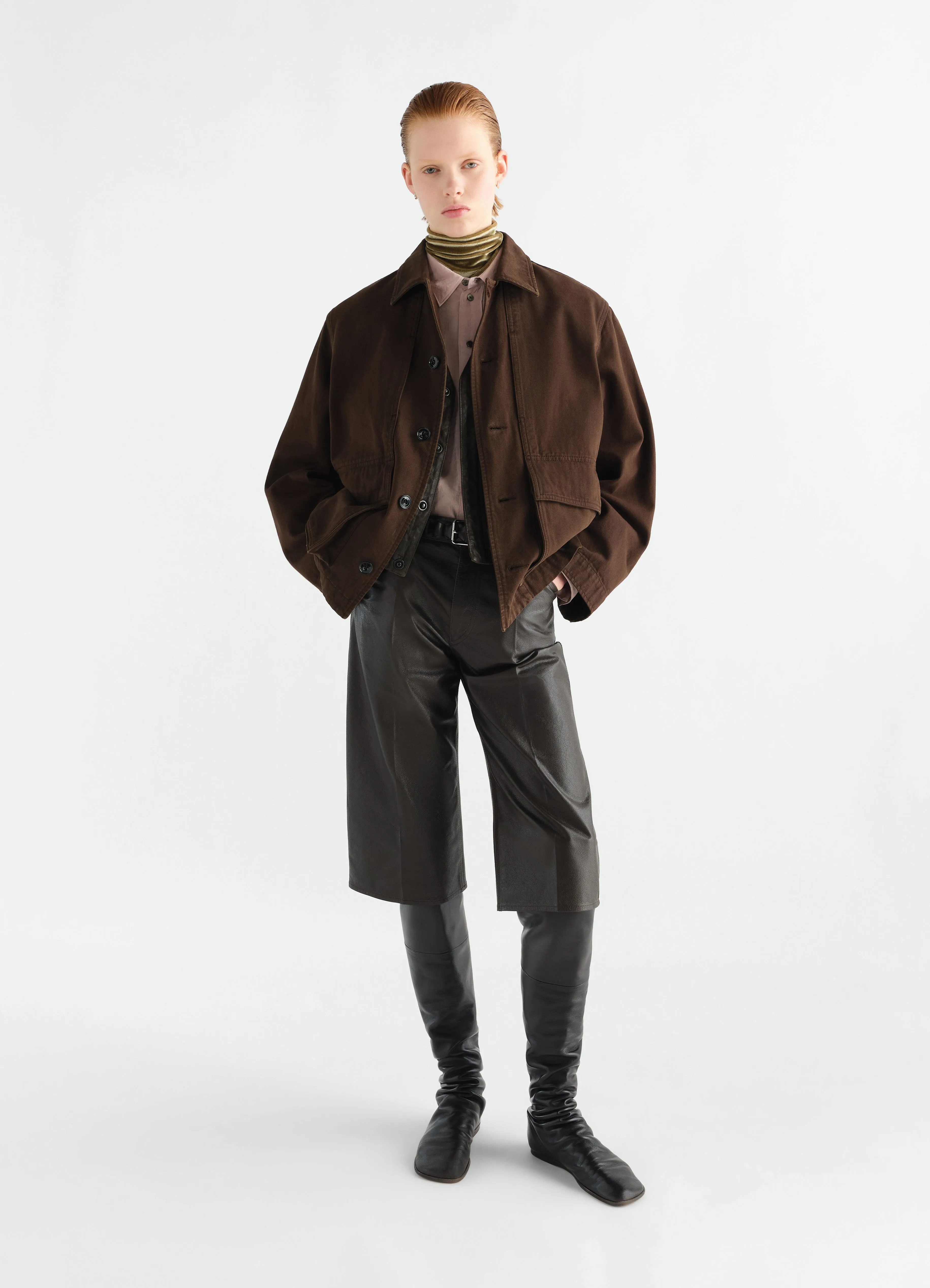 BOXY JACKET IN HEAVY GARMENT-DYED BROKEN TWILL sold by Lemaire product image thumbnail 4