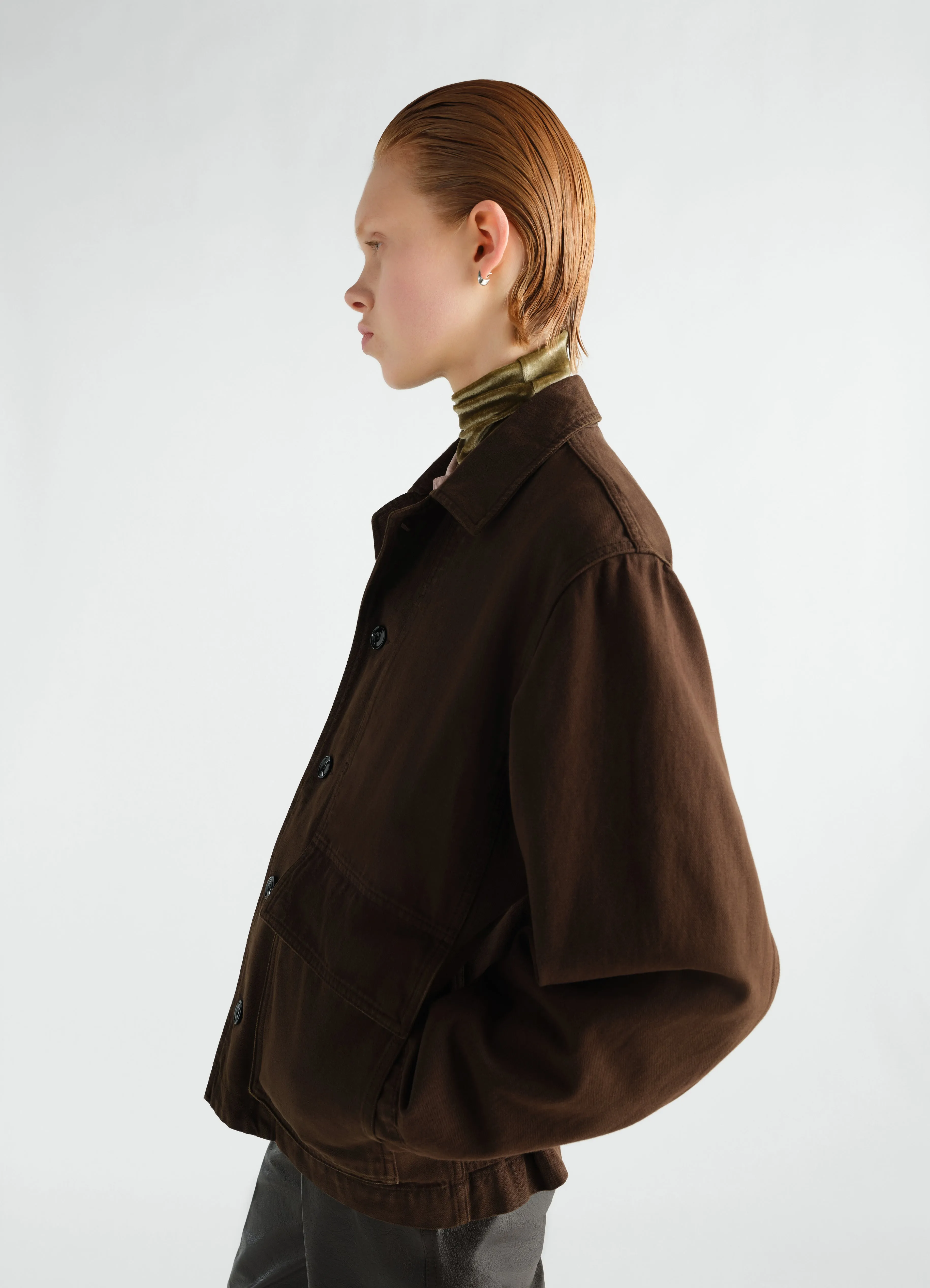 BOXY JACKET IN HEAVY GARMENT-DYED BROKEN TWILL sold by Lemaire product image thumbnail 2