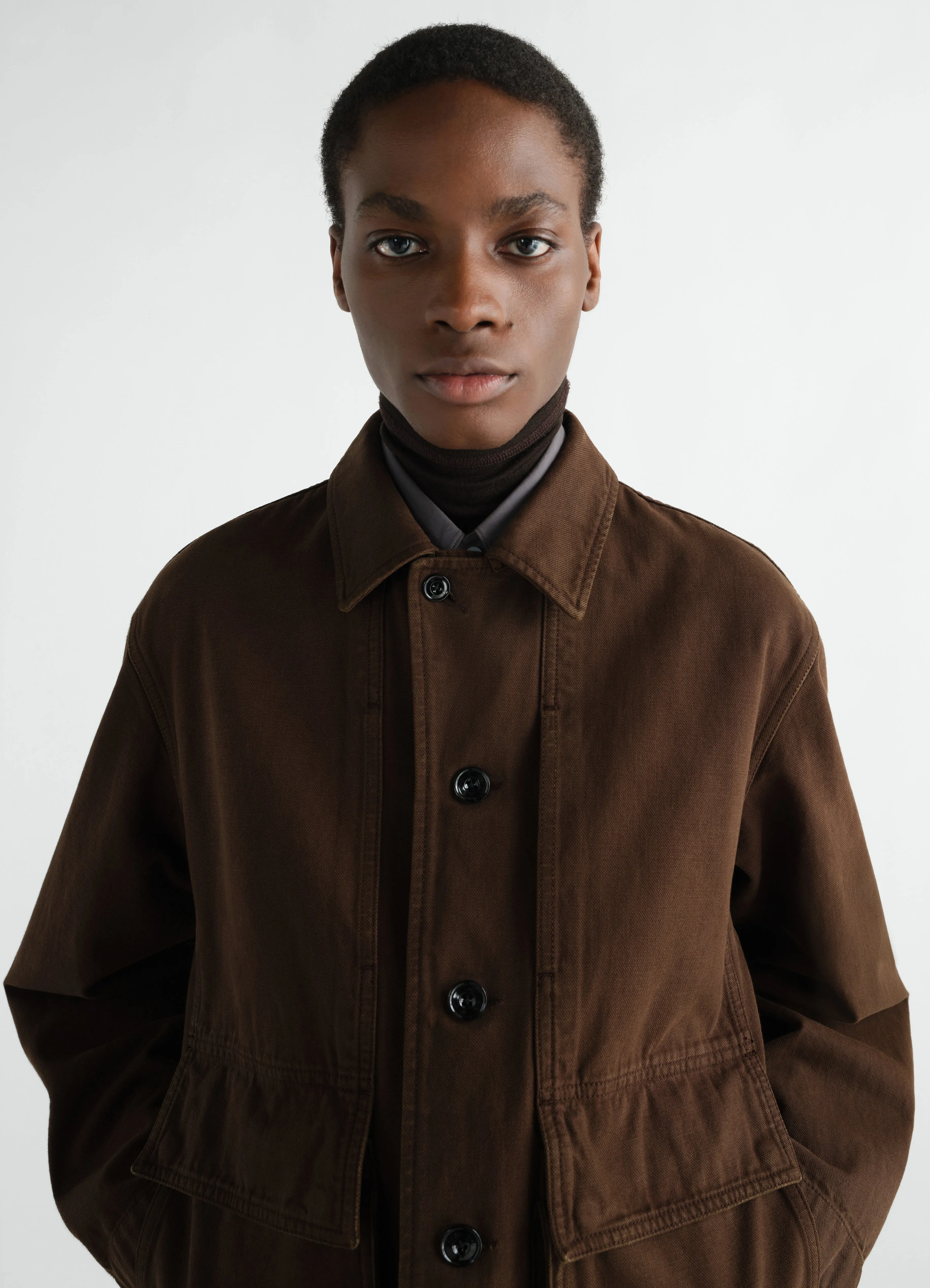 BOXY JACKET IN HEAVY GARMENT-DYED BROKEN TWILL sold by Lemaire product image thumbnail 3