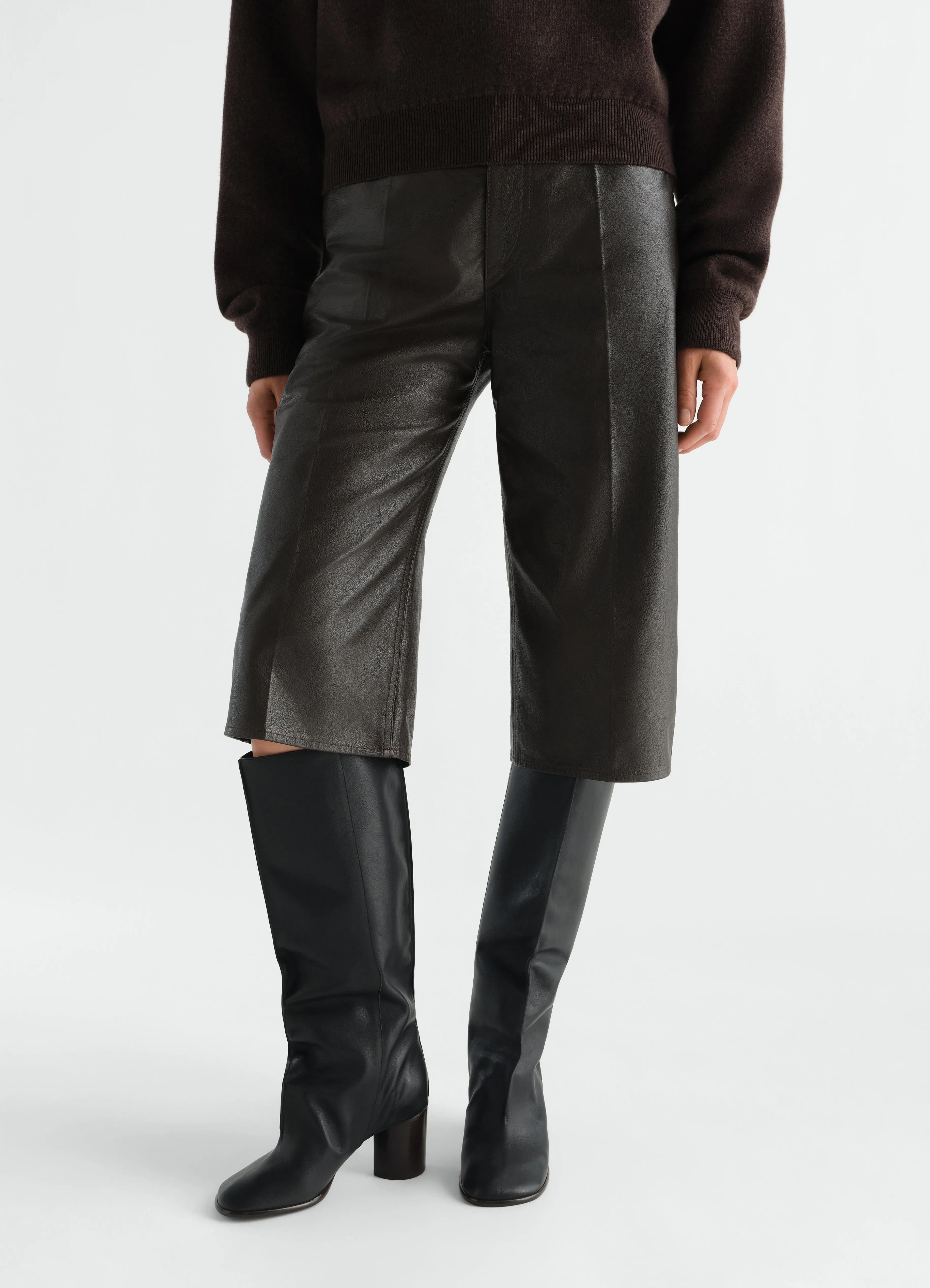 CREASE SLEEVE BOOTS IN SOFT GLOSSY LEATHER sold by Lemaire product image thumbnail 2
