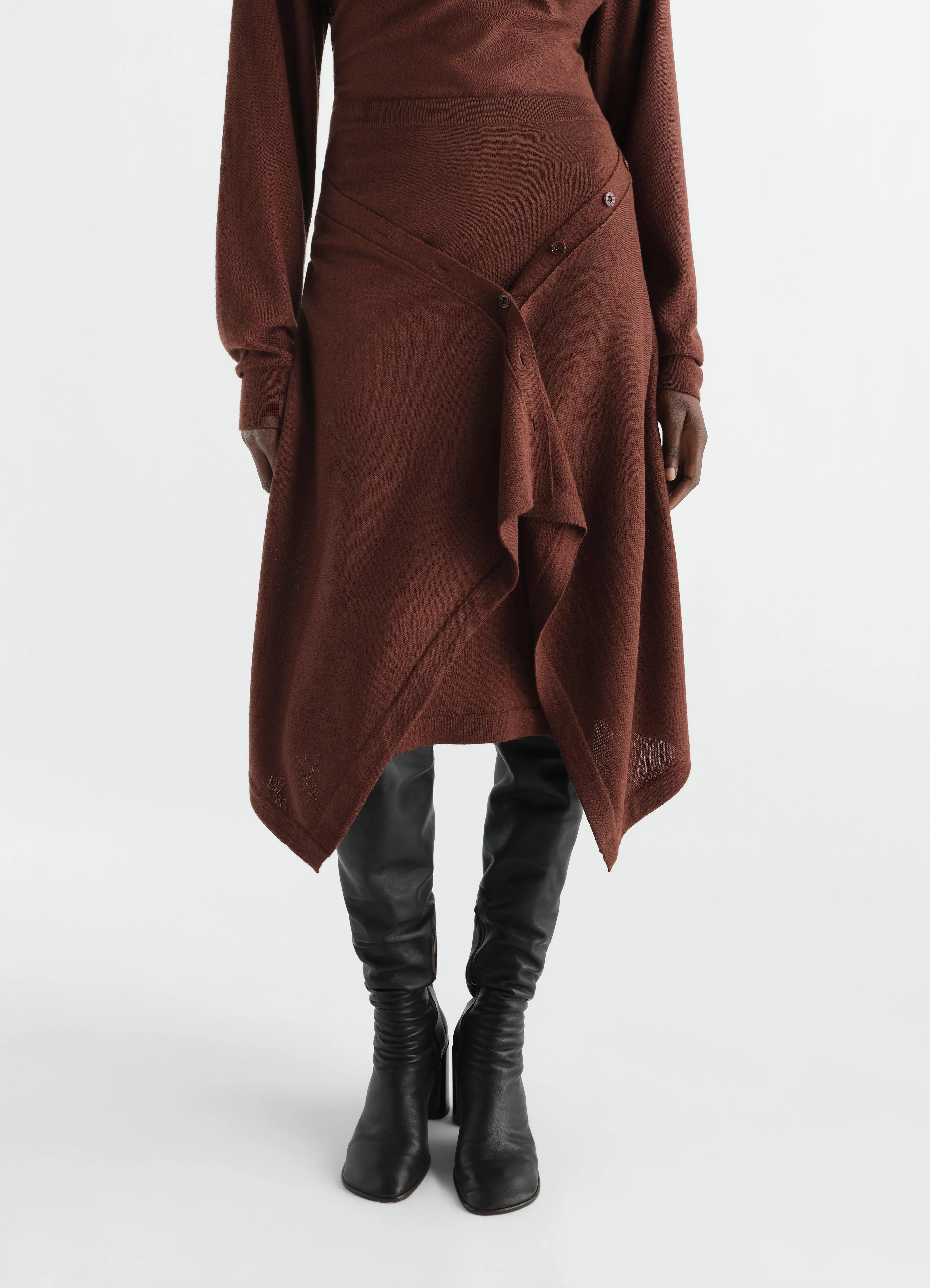 BUTTONED SKIRT IN MERINO WOOL BLEND sold by Lemaire product image thumbnail 2
