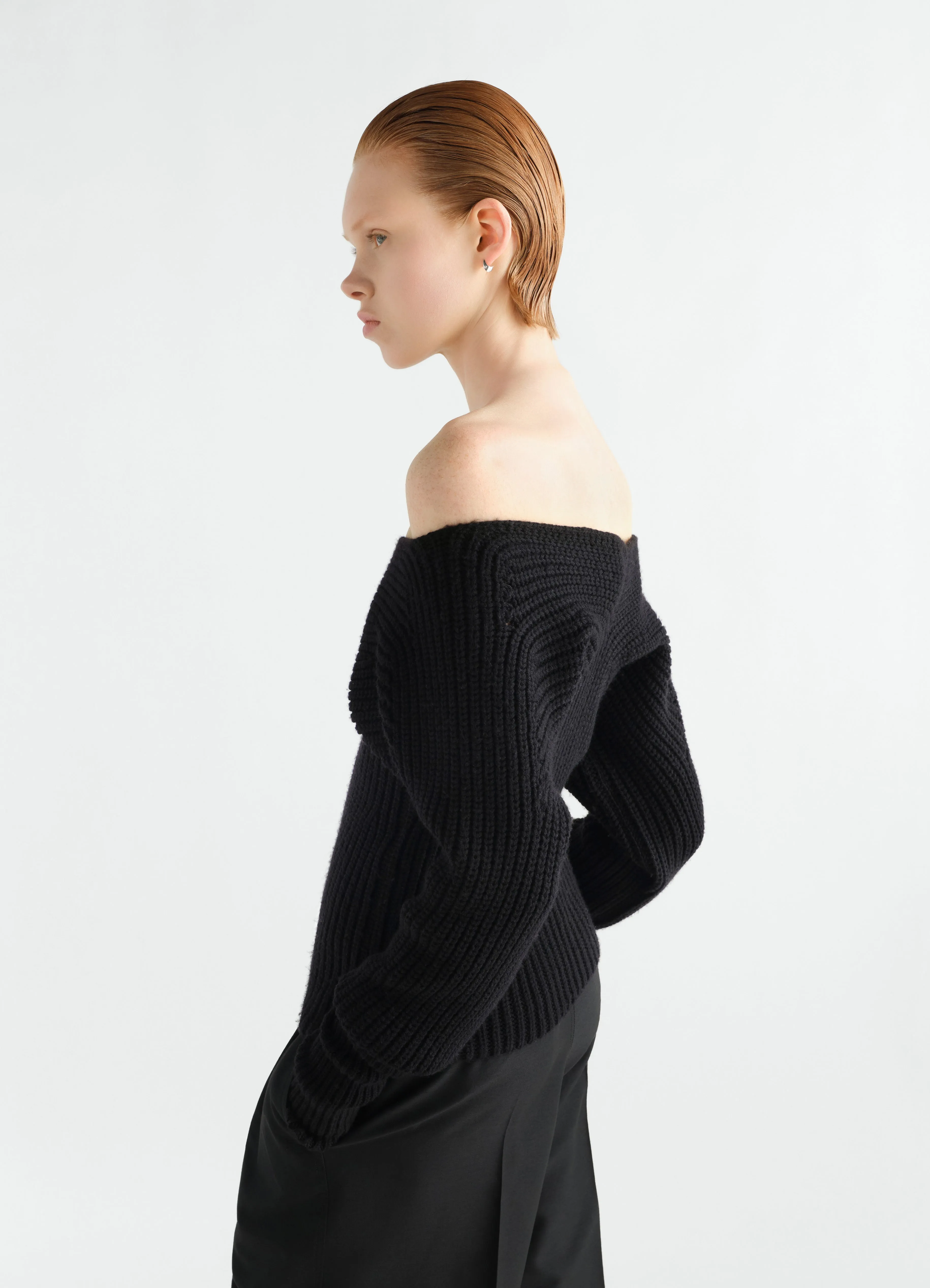 OFF-SHOULDER SWEATER IN WORSTED WOOL sold by Lemaire product image thumbnail 3