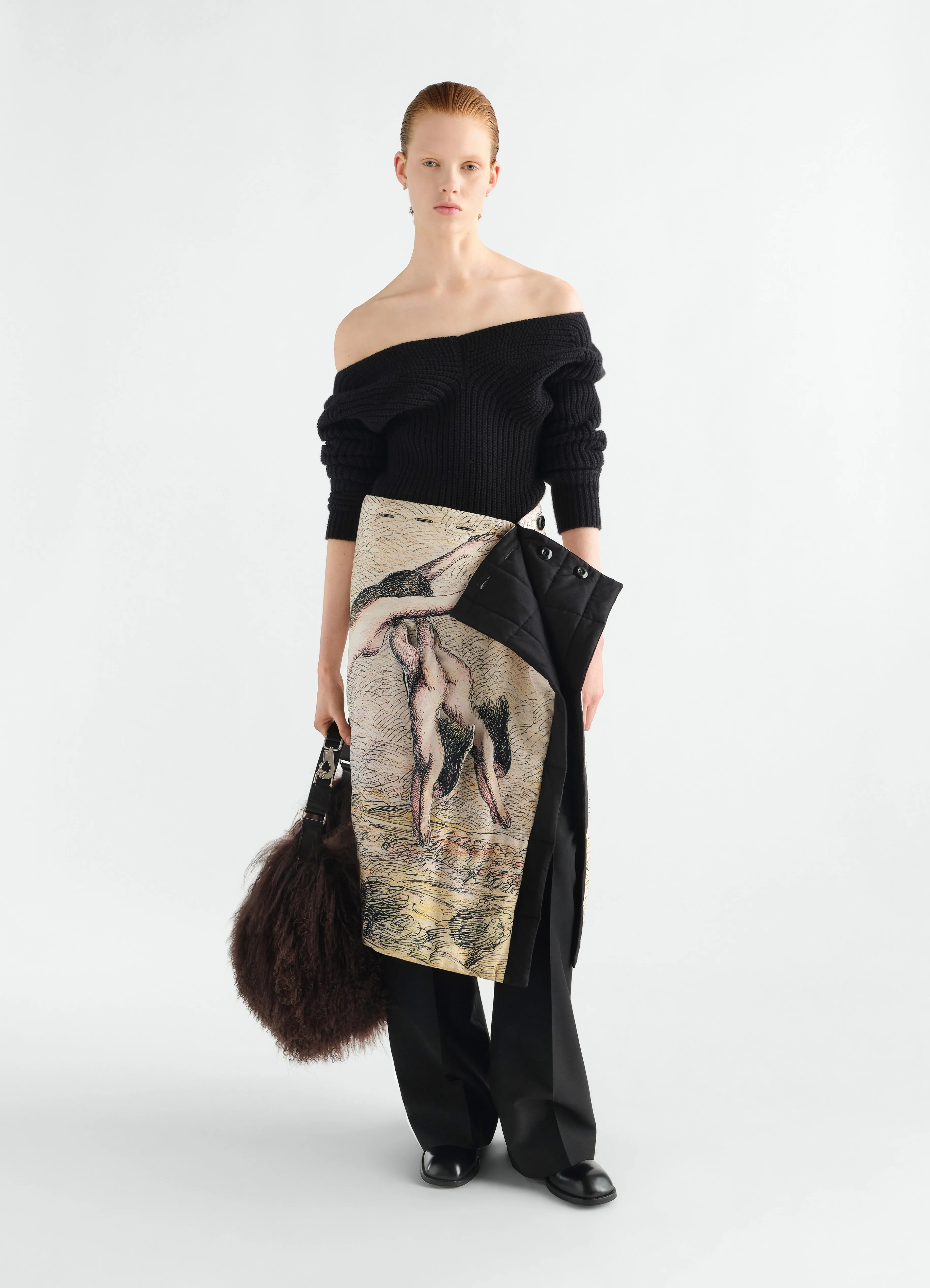OFF-SHOULDER SWEATER IN WORSTED WOOL sold by Lemaire product image thumbnail 2