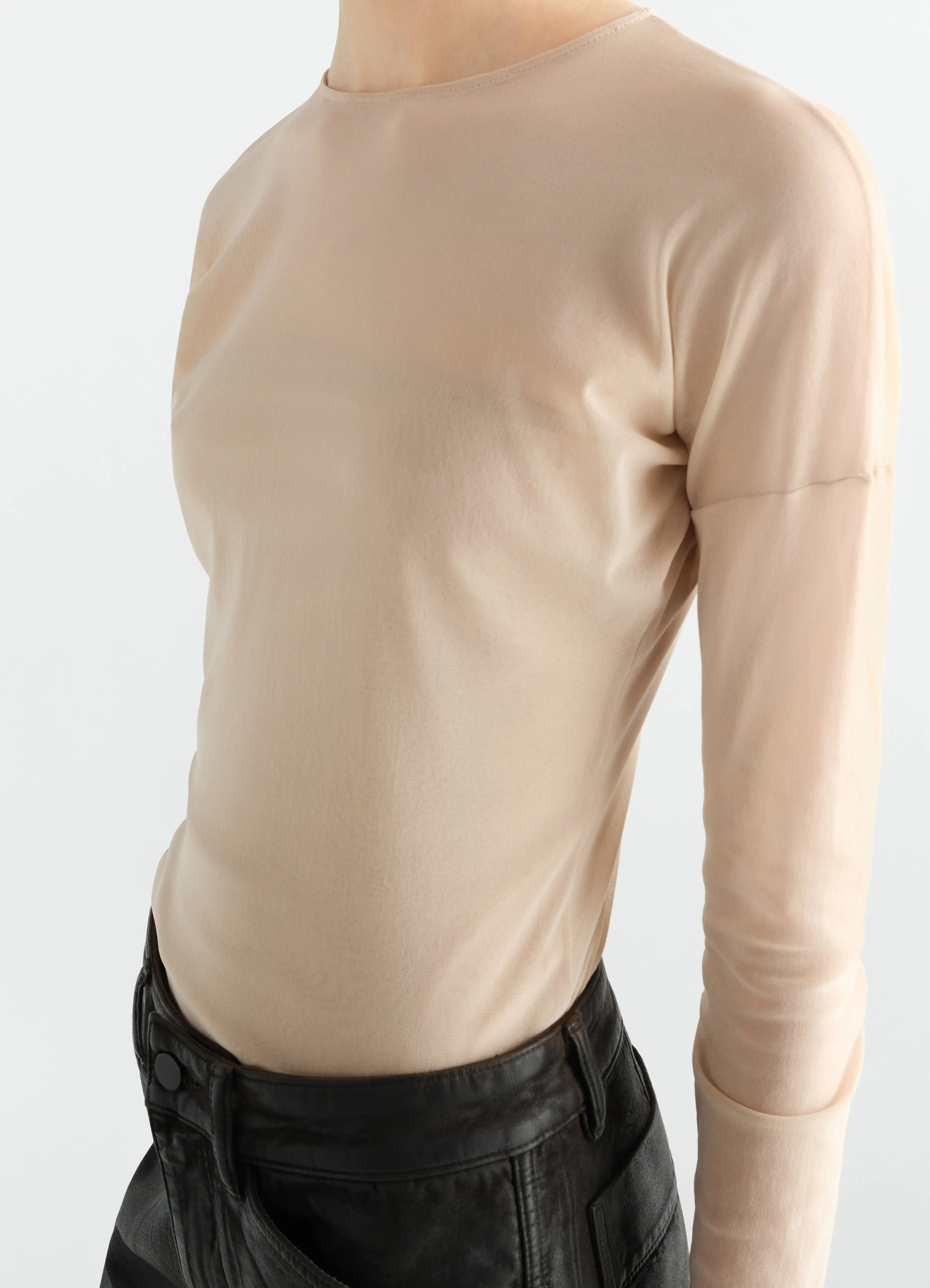 LONG-SLEEVE BALLERINA-STYLE TOP IN MESH JERSEY sold by Lemaire product image thumbnail 4