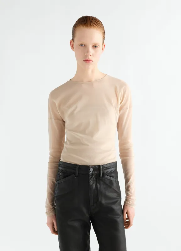 LONG-SLEEVE BALLERINA-STYLE TOP IN MESH JERSEY made by Lemaire