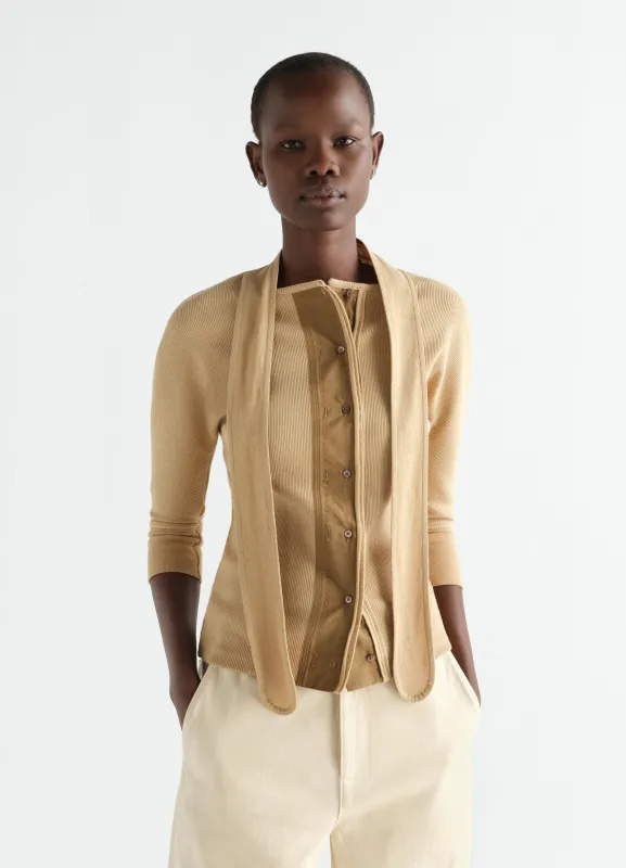 ASCOT T-SHIRT IN LINEN AND COTTON RIBBED JERSEY made by Lemaire