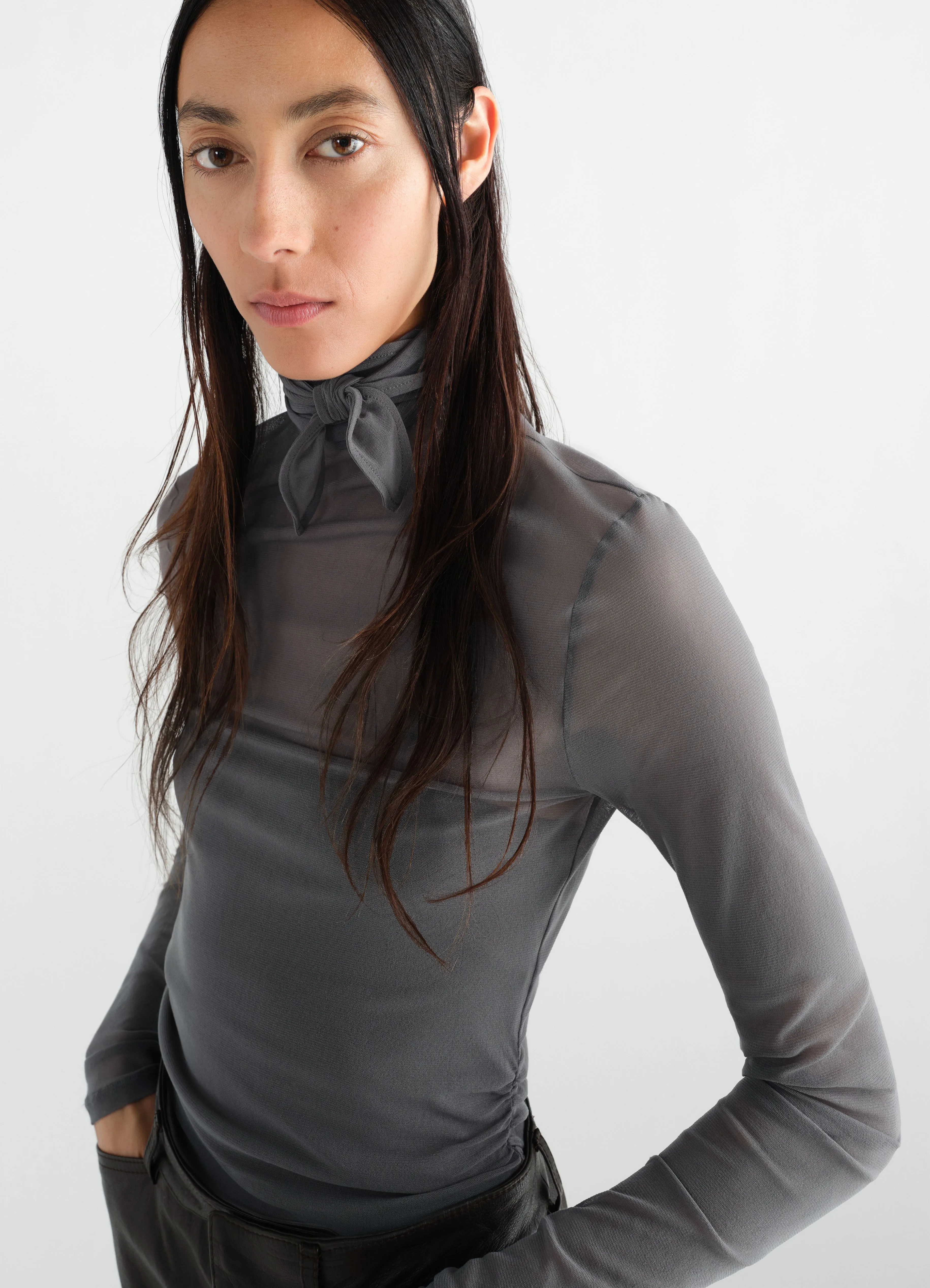 BALLERINA SCARF TOP IN MESH JERSEY sold by Lemaire product image thumbnail 4