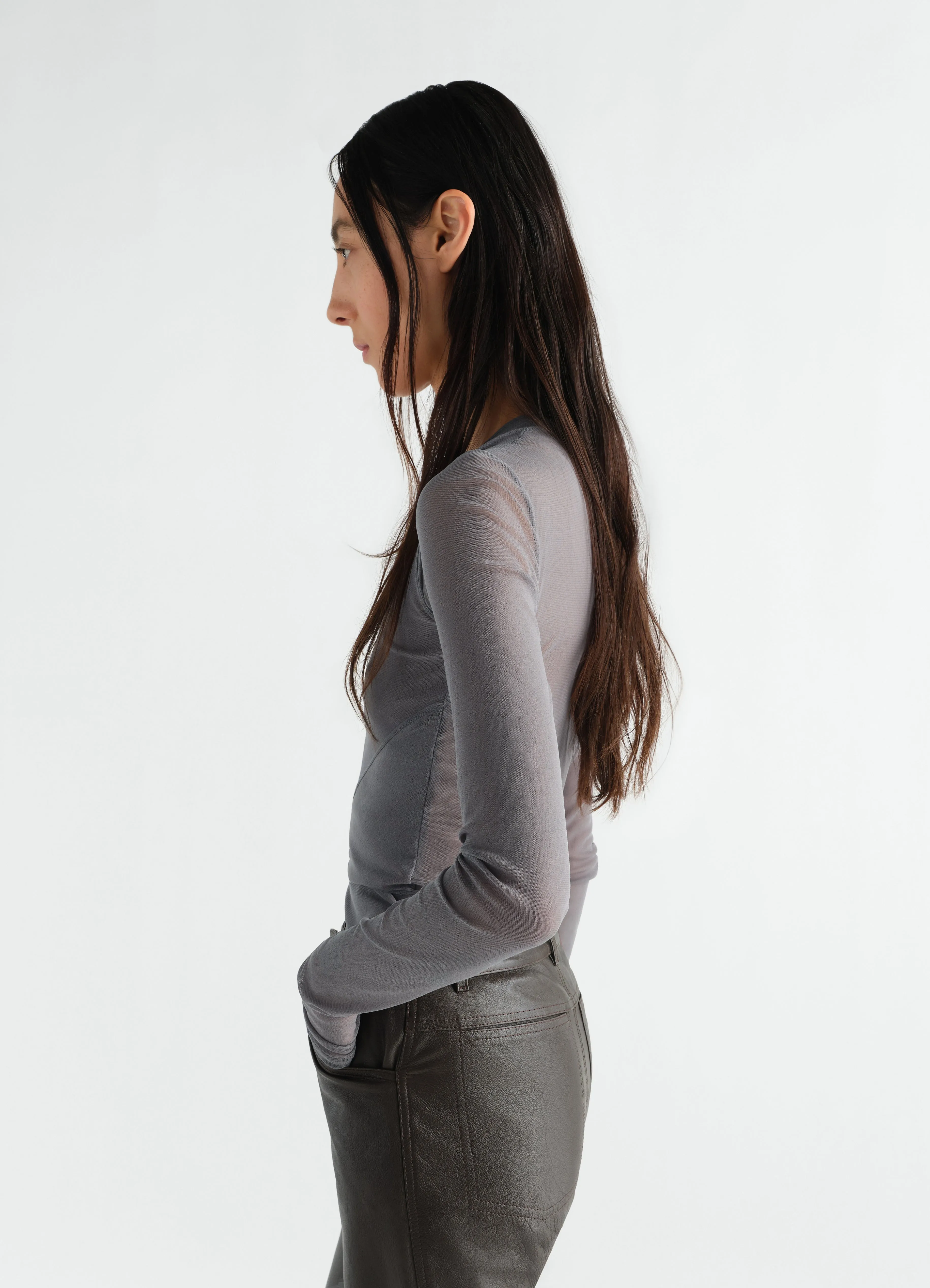 BALLERINA WRAP TOP IN MESH JERSEY sold by Lemaire product image thumbnail 3