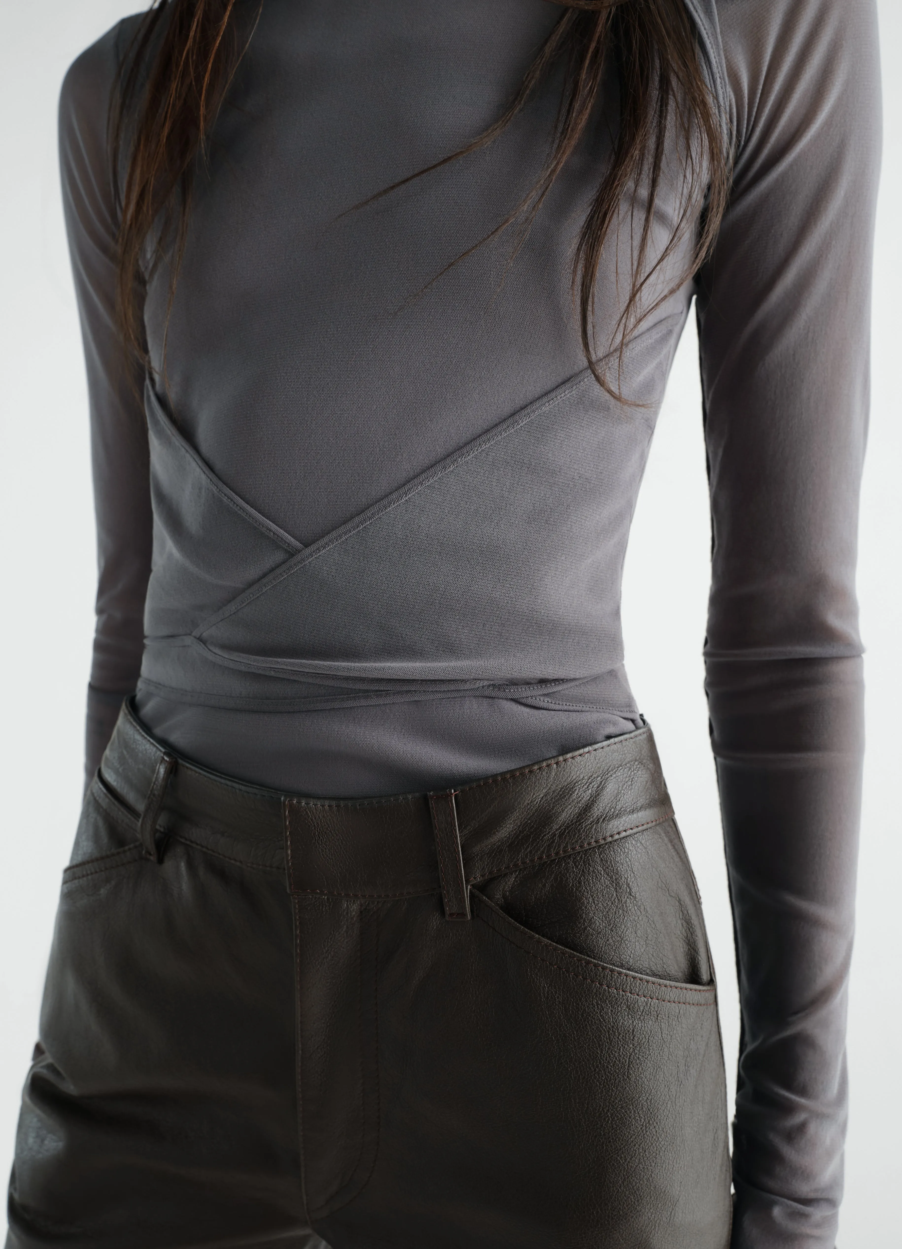 BALLERINA WRAP TOP IN MESH JERSEY sold by Lemaire product image thumbnail 4