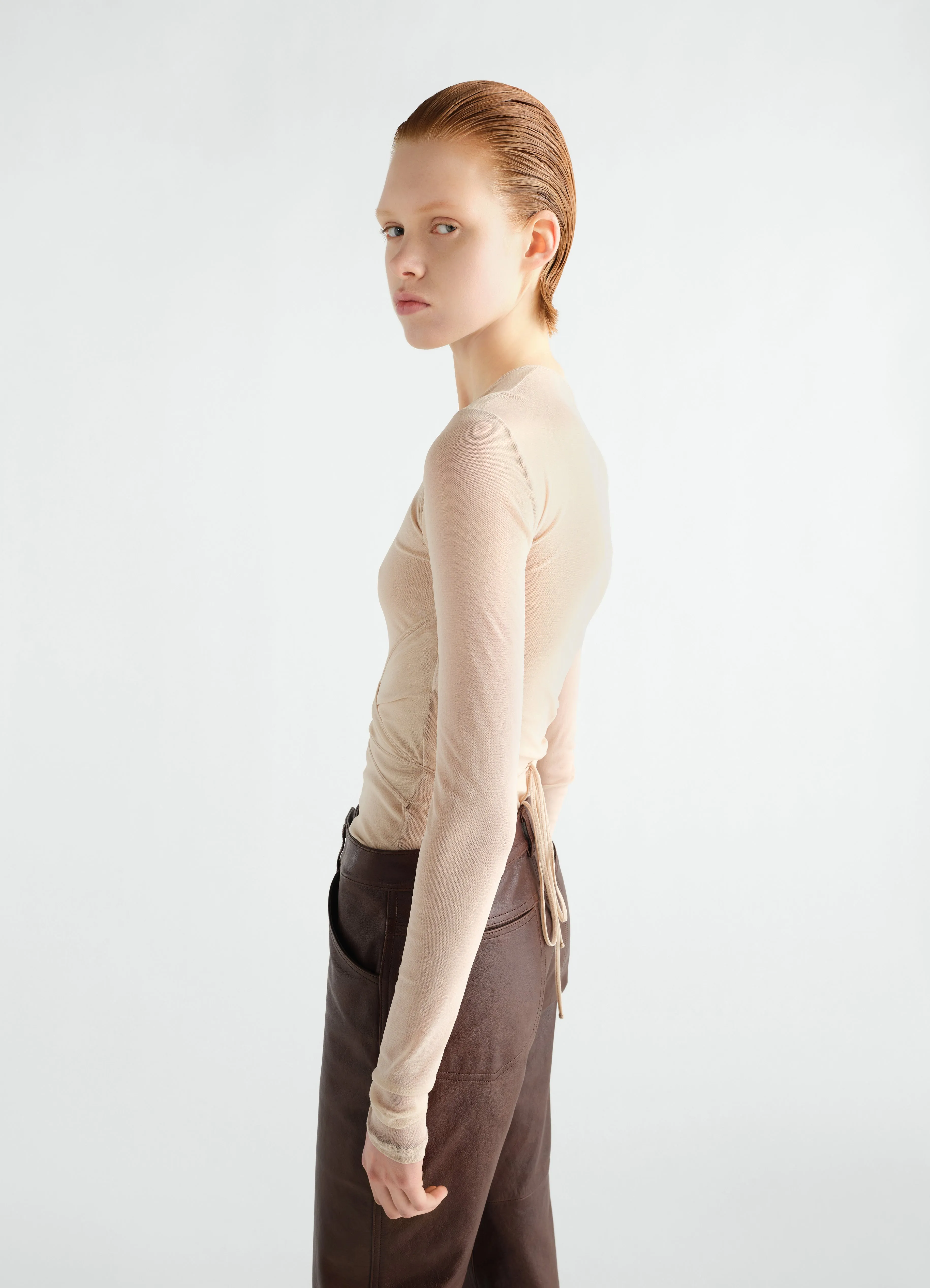 BALLERINA WRAP TOP IN MESH JERSEY sold by Lemaire product image thumbnail 3