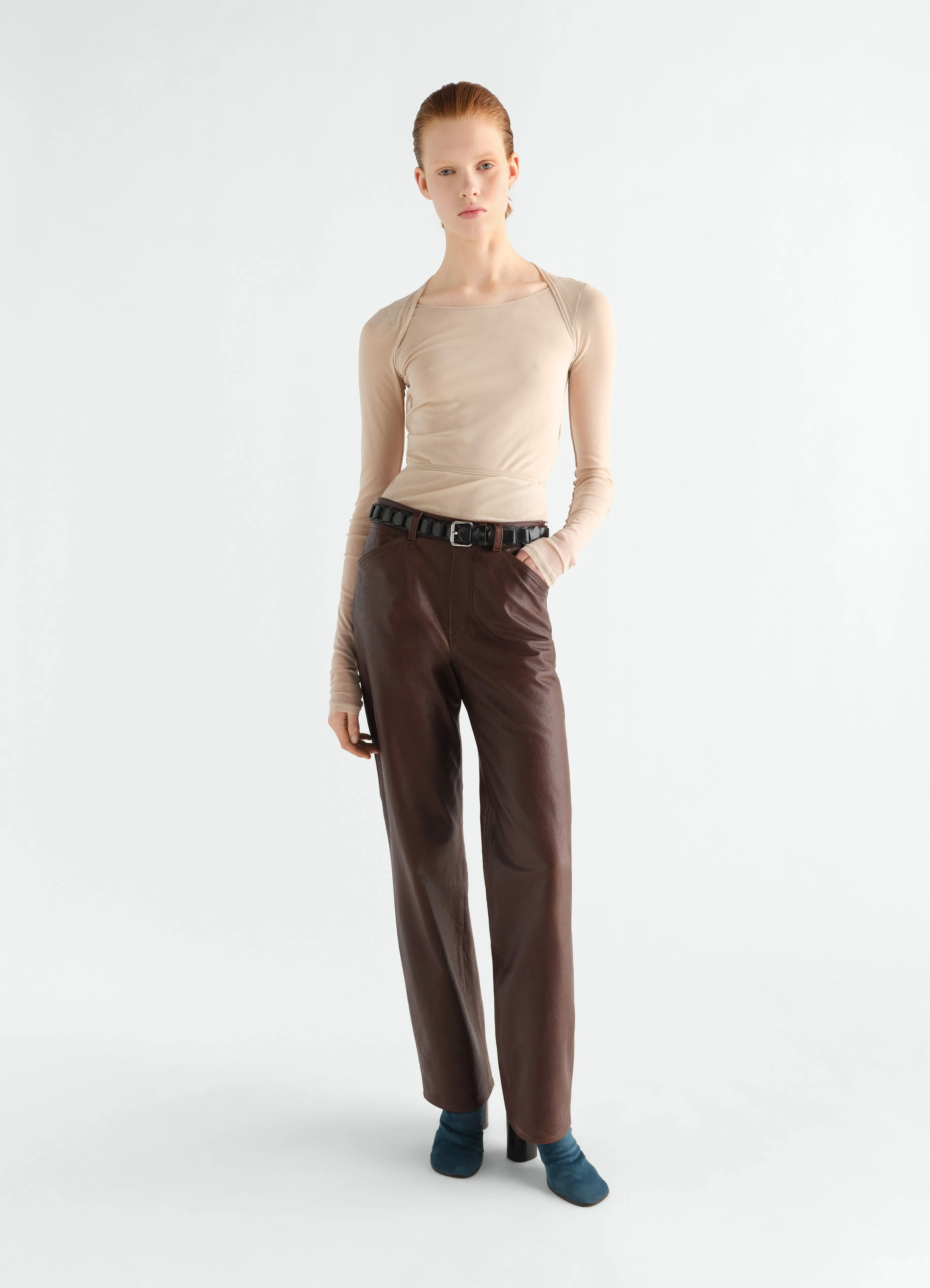 BALLERINA WRAP TOP IN MESH JERSEY sold by Lemaire product image thumbnail 2